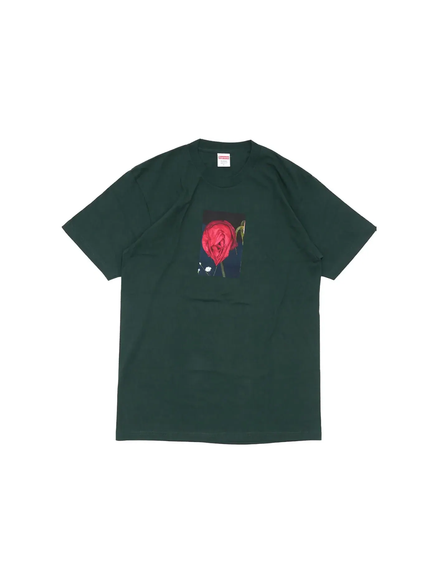 Мужская футболка с принтом Supreme Araki Rose Tee — изображение 1 из 1, зеленый