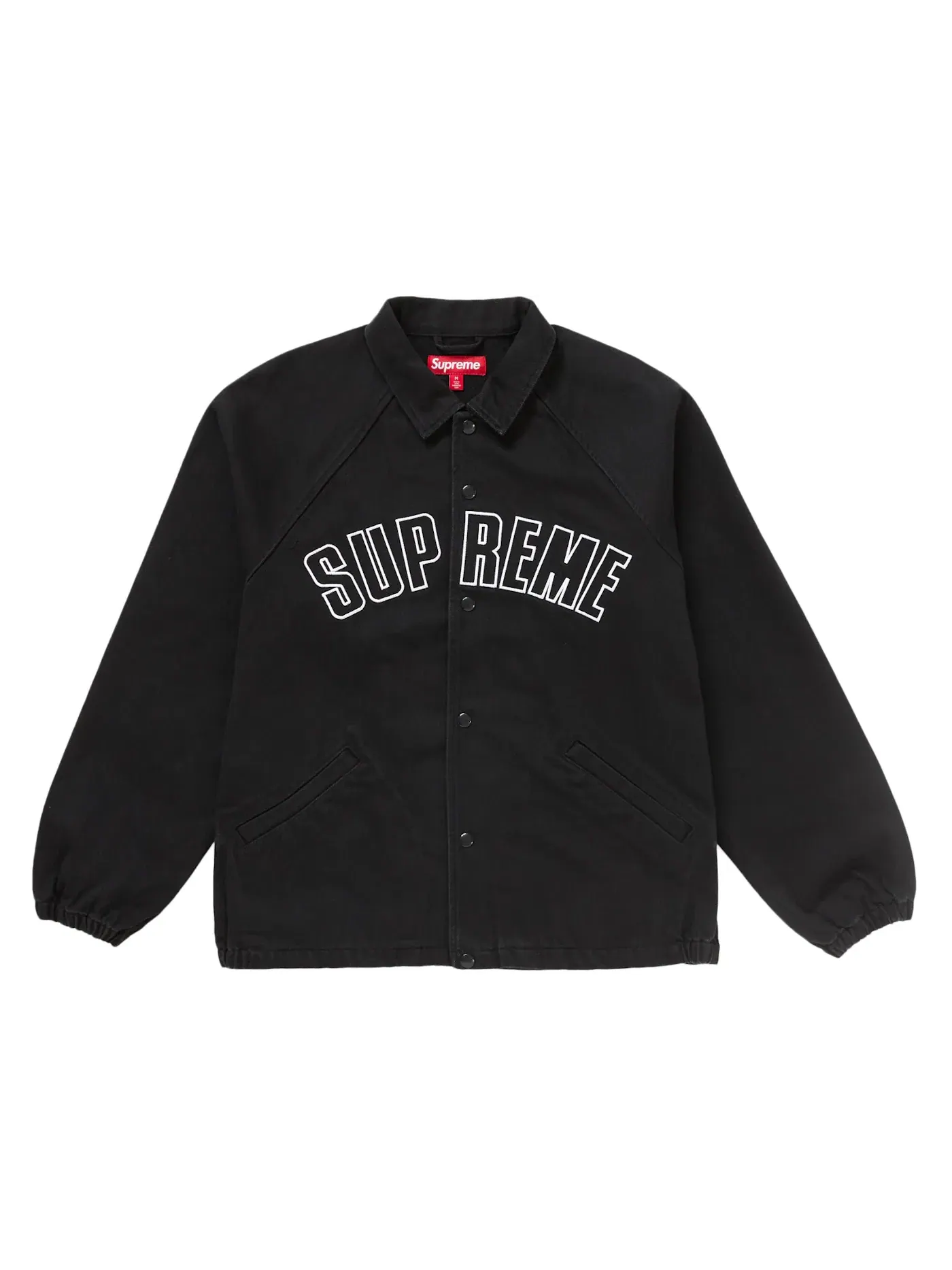 Мужская куртка-коуч с джинсовой отделкой Supreme — изображение 1 из 1, черный