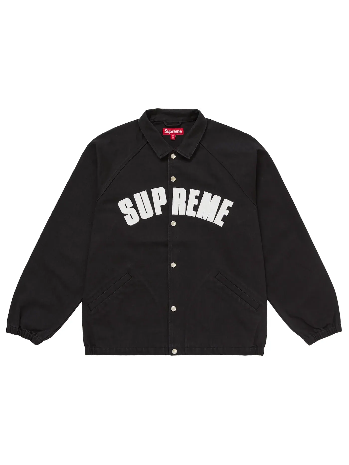 Мужская джинсовая куртка-тренч с принтом Supreme Arc Denim Coaches Jacket (SS25) — изображение 1 из 1, черный