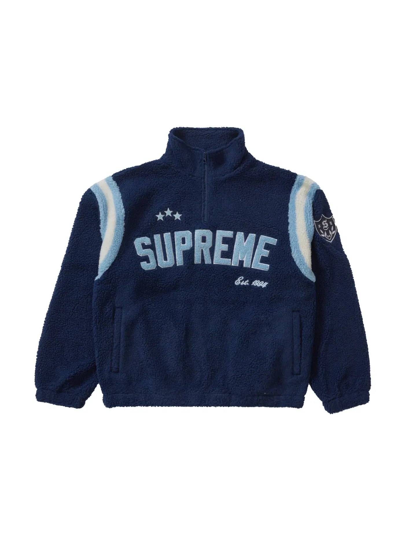 Мужской флисовый пуловер на молнии Supreme Arc Half Zip — изображение 1 из 2, темно-синий
