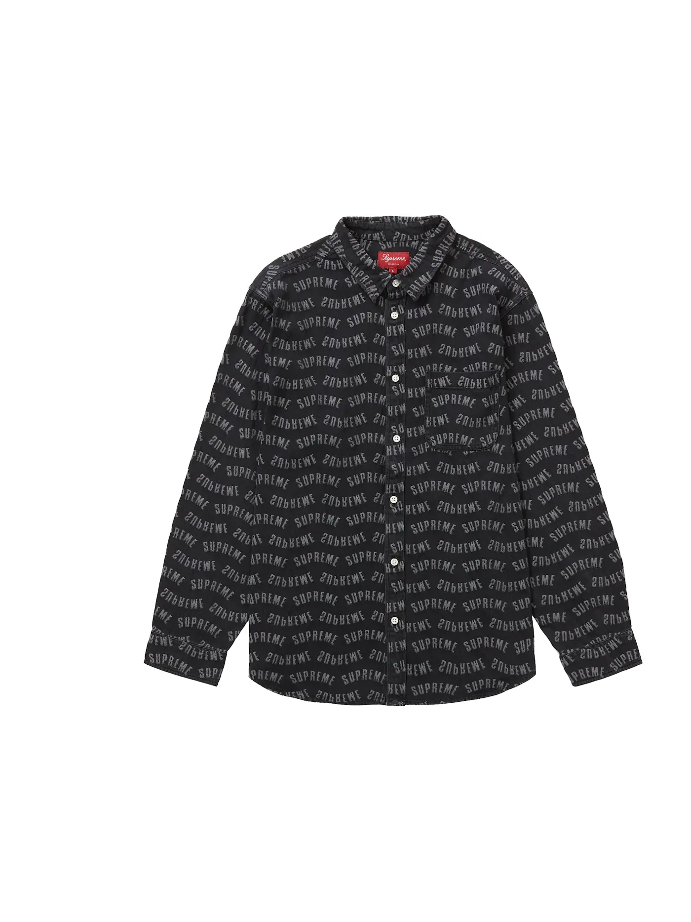 Мужская рубашка с принтом Supreme Arc Jacquard Denim Shirt