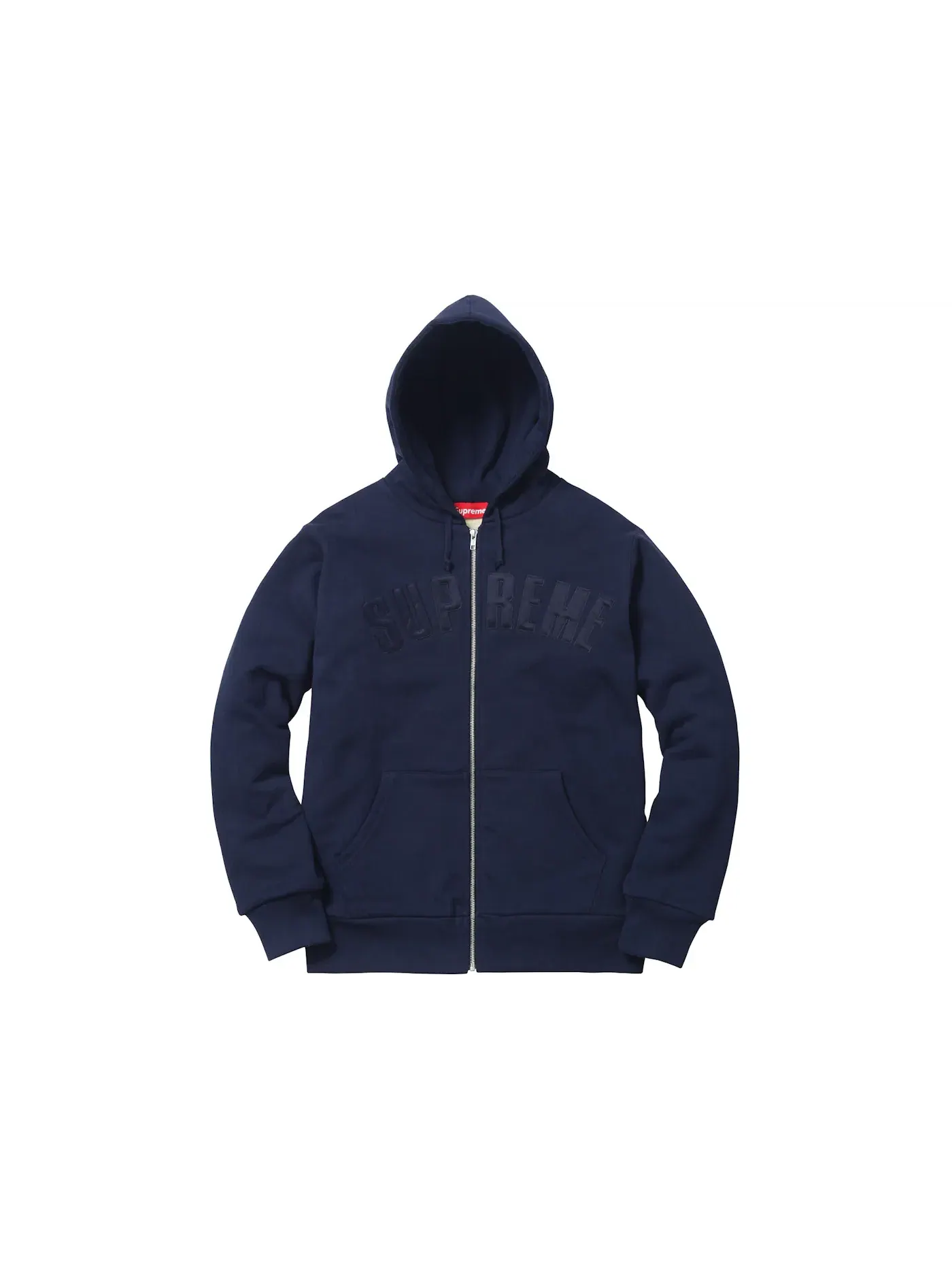 Мужской свитшот на молнии с принтом Supreme Arc Logo Thermal Zip Up Sweatshirt — изображение 1 из 2, темно-синий