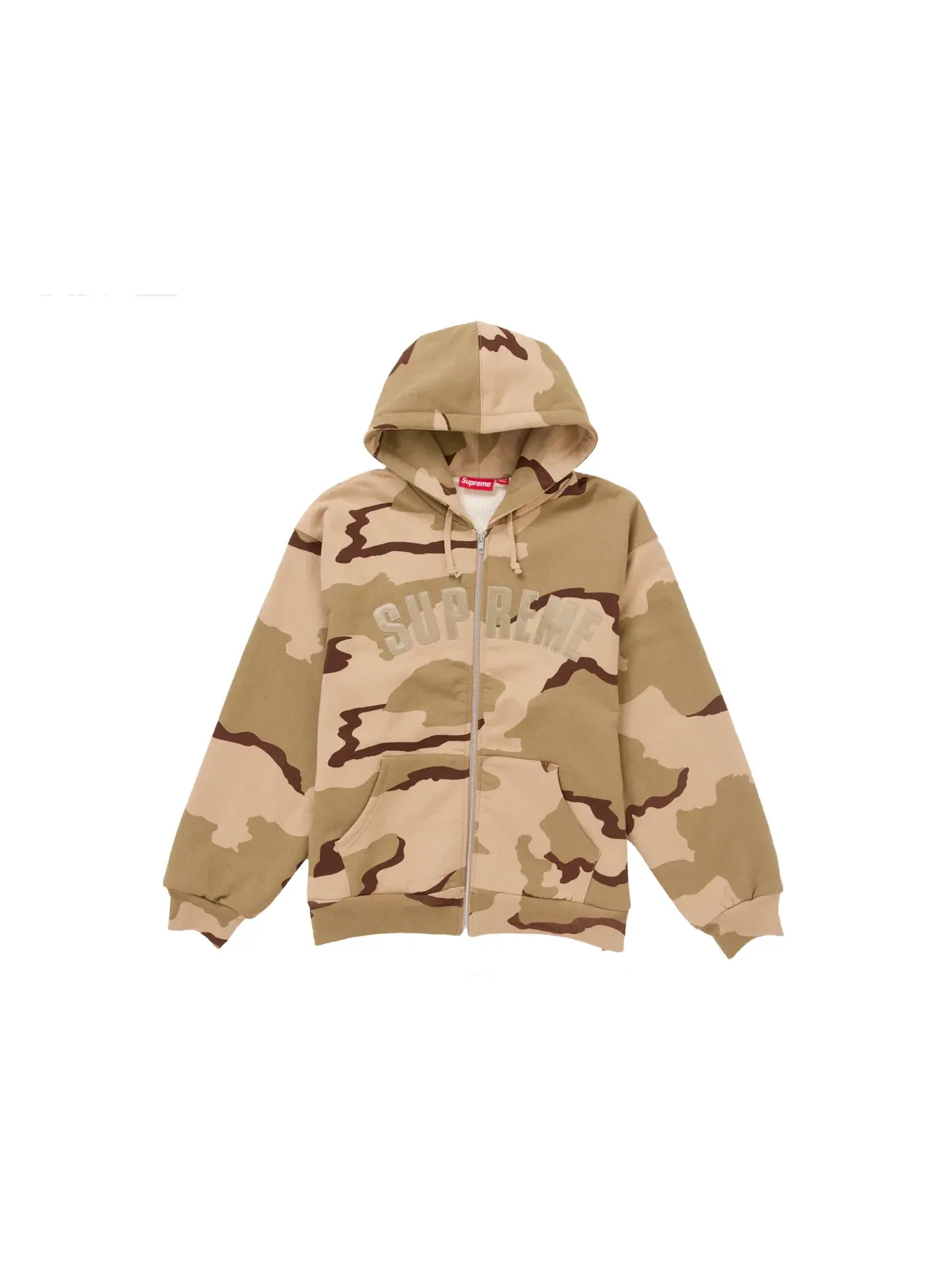Мужская худи на молнии с капюшоном с принтом Arc Thermal Zip Up Hooded Sweatshirt Supreme, Desert Camo — изображение 1 из 2