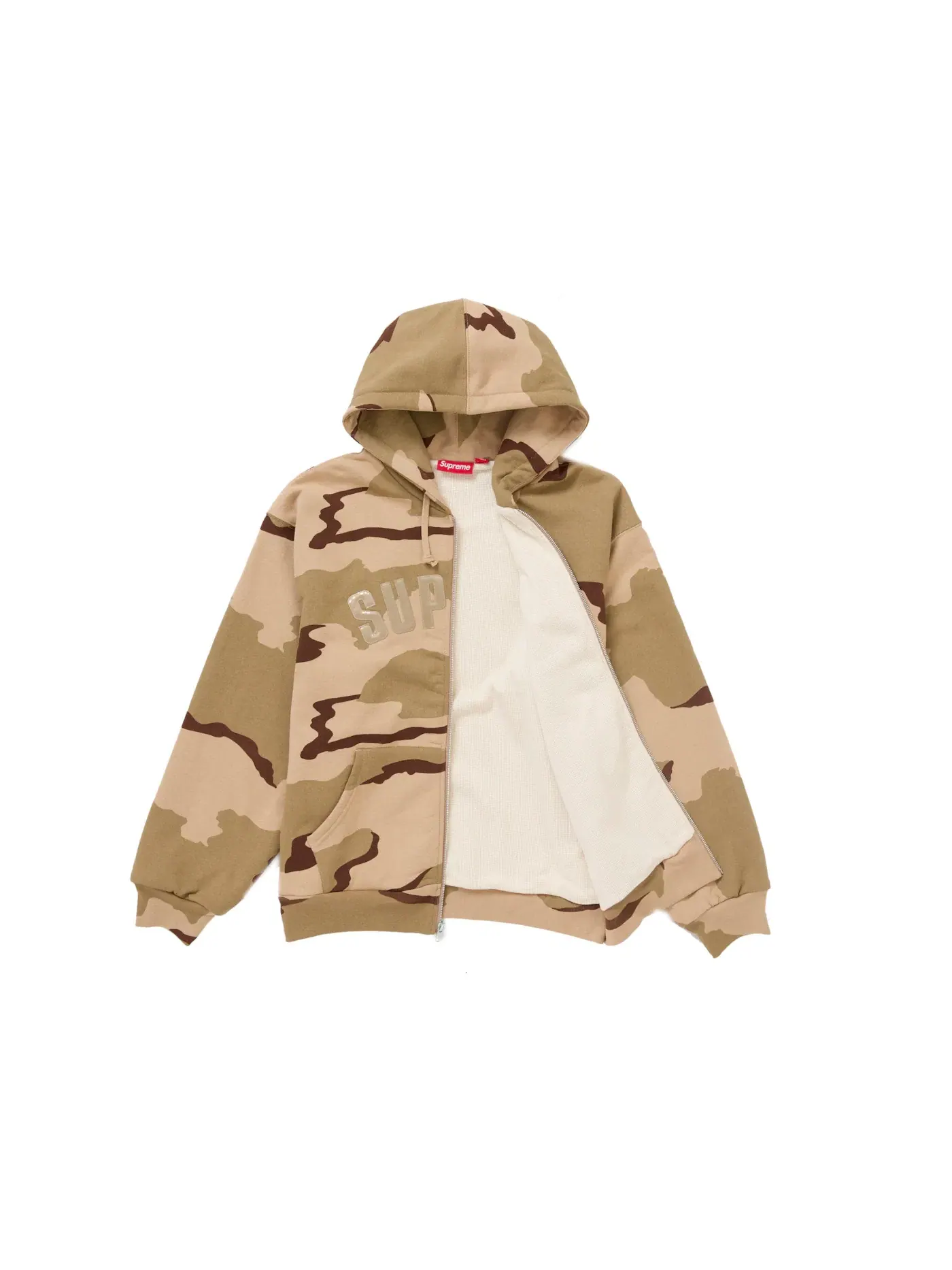 Мужская худи на молнии с капюшоном с принтом Arc Thermal Zip Up Hooded Sweatshirt Supreme, Desert Camo — изображение 2 из 2