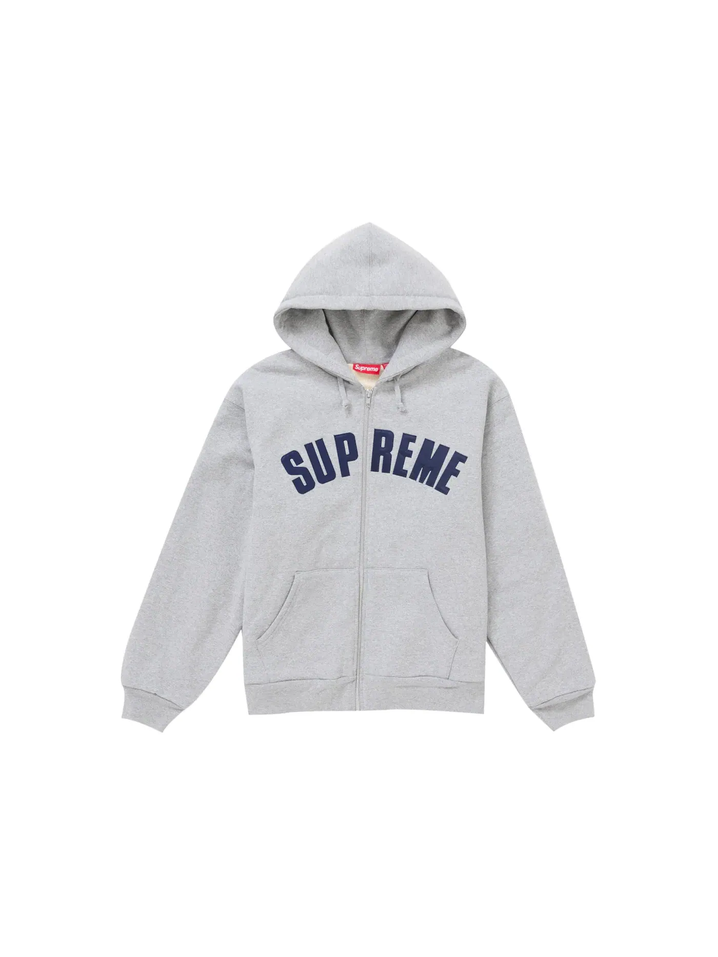 Мужская худи на молнии с принтом Supreme Arc Thermal Zip Up Hooded Sweatshirt — изображение 1 из 2, серый