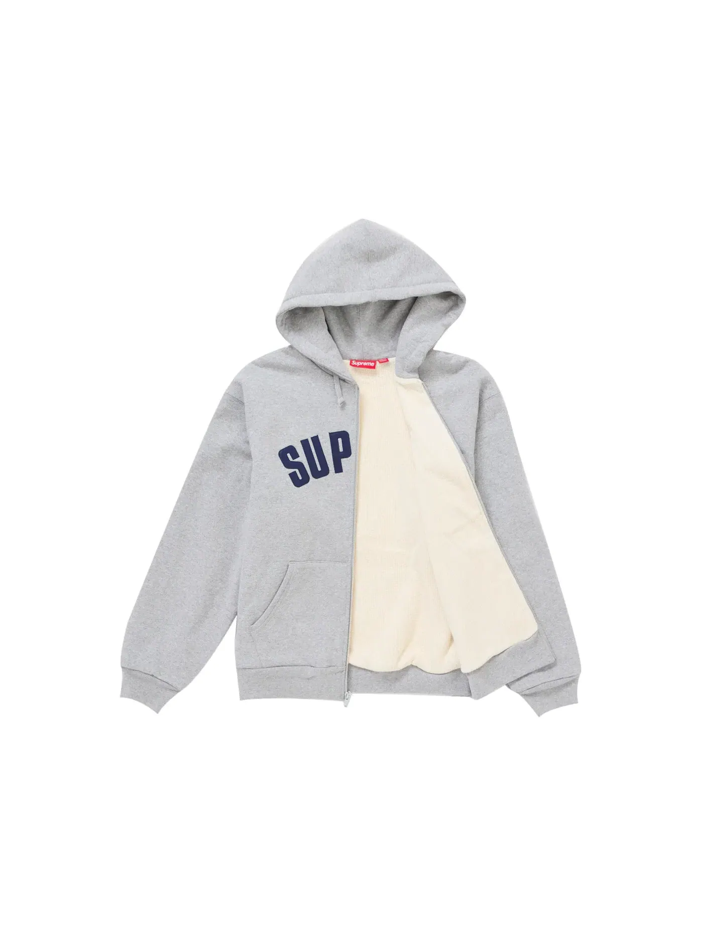 Мужская худи на молнии с принтом Supreme Arc Thermal Zip Up Hooded Sweatshirt — изображение 2 из 2, серый