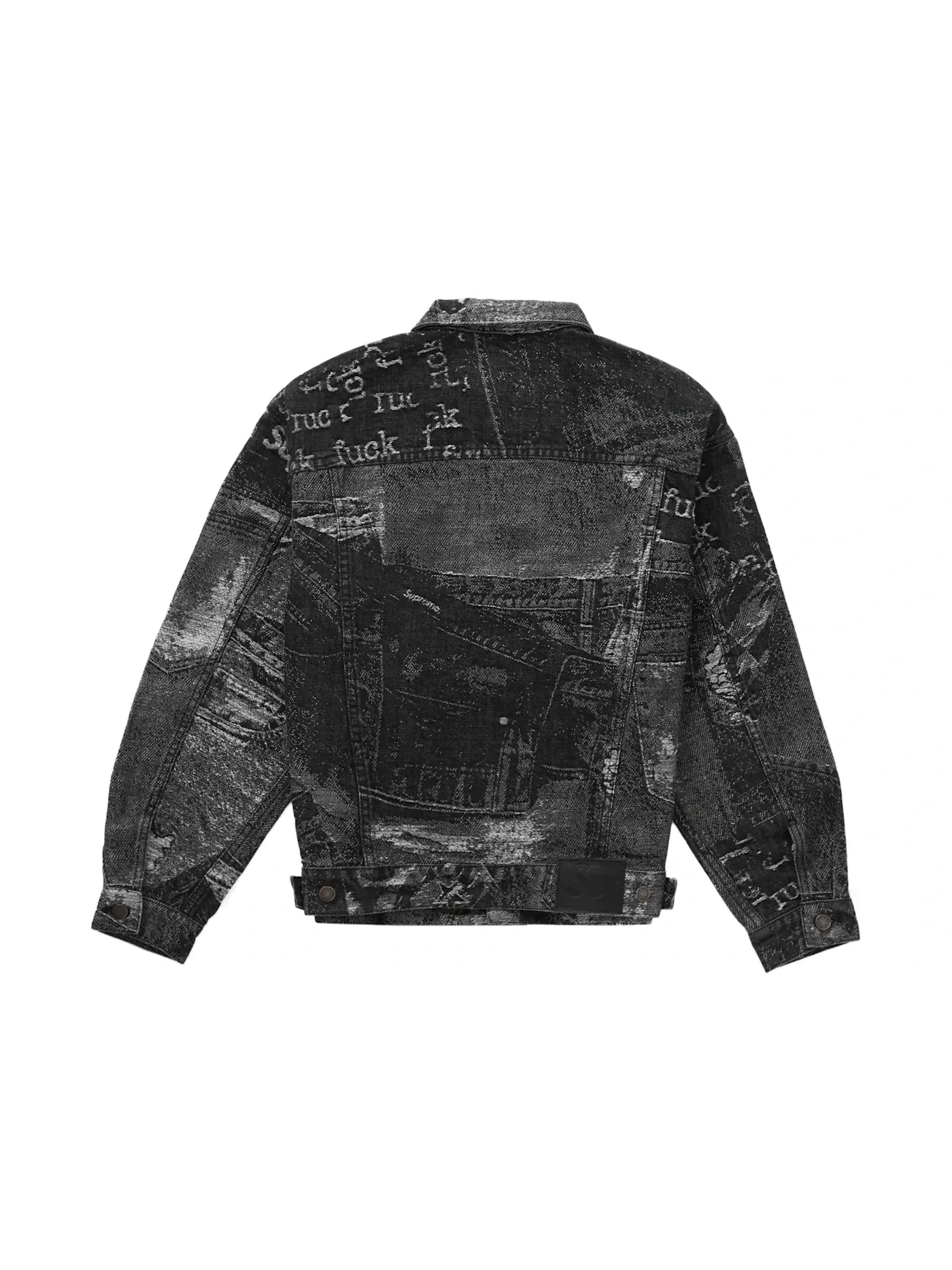 Мужская джинсовая куртка с жаккардовым принтом Supreme Archive Denim Jacquard Trucker Jacket — изображение 2 из 2, черный