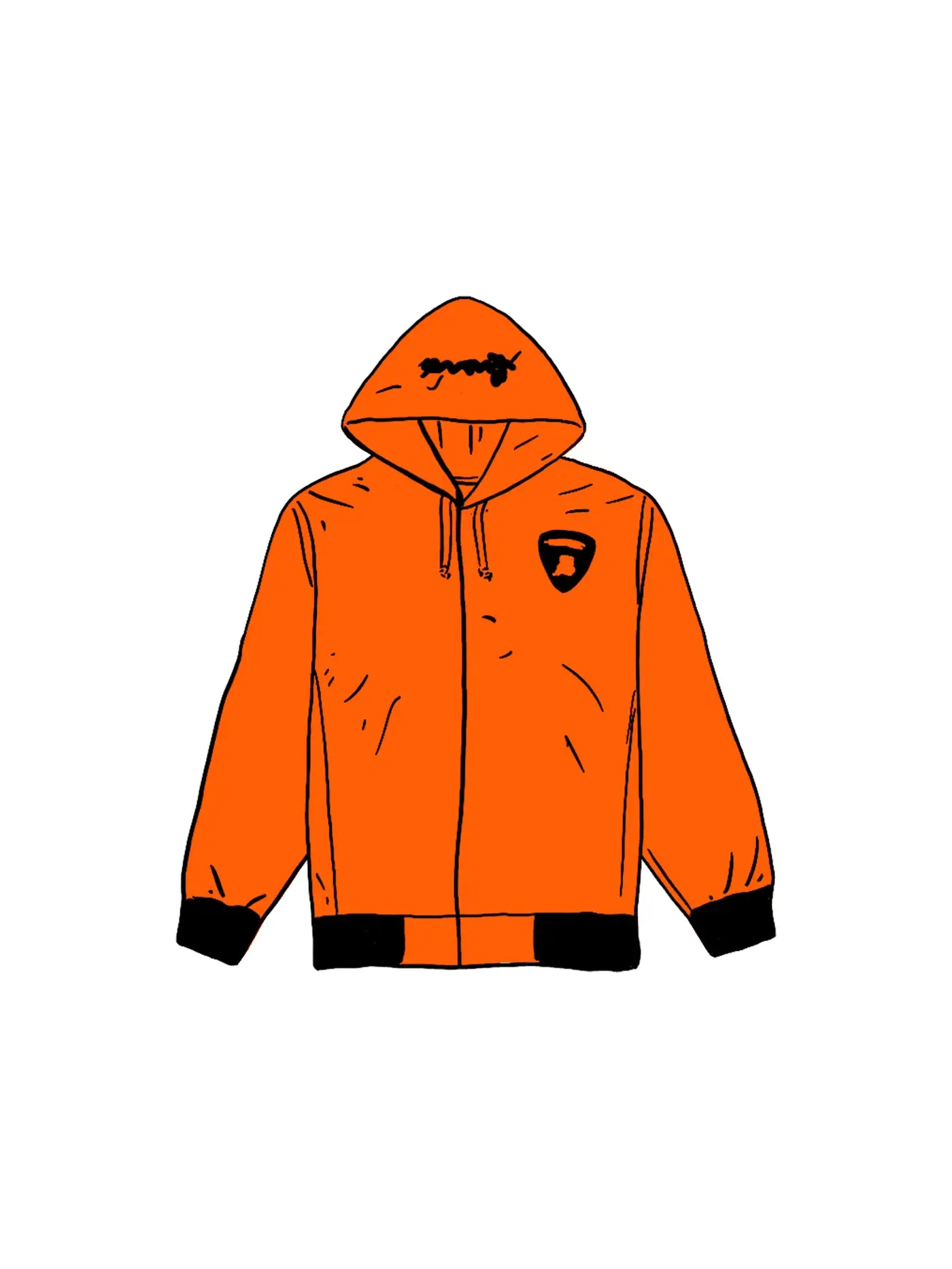 Мужская худи с принтом Supreme Automobili Lamborghini Hooded Work Jacket — изображение 1 из 1, оранжевый