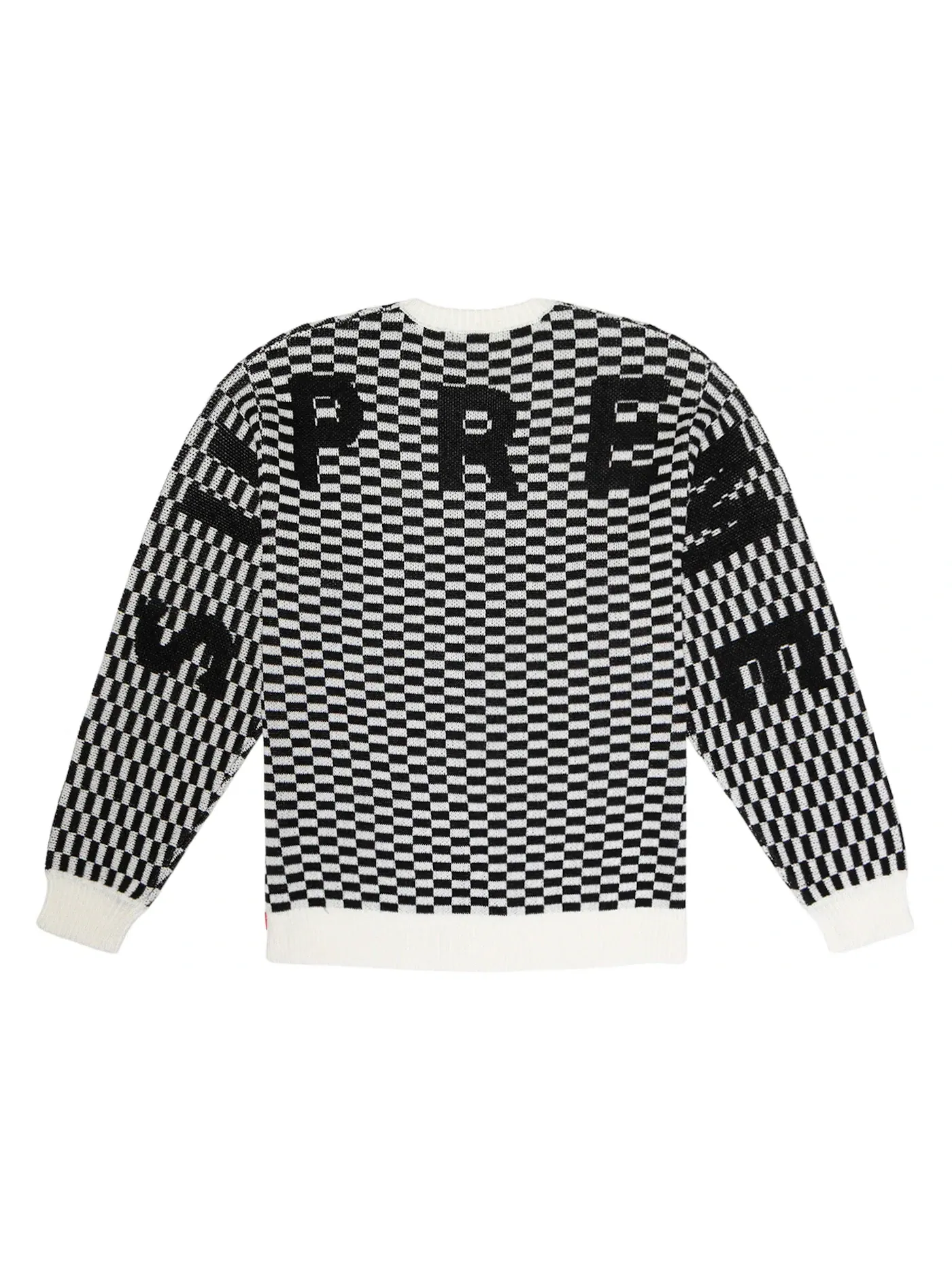 Мужской свитер с принтом Supreme Back Logo Sweater Checkerboard — изображение 1 из 2