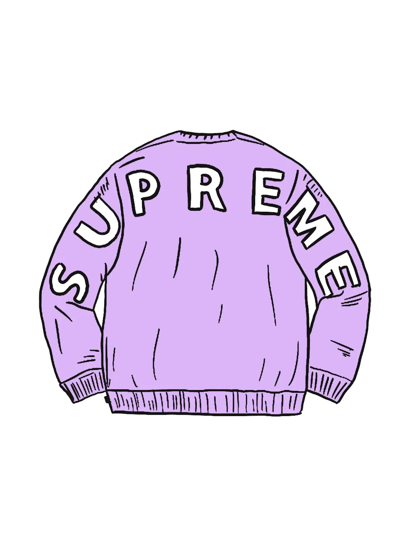 Мужской свитер с надписью Supreme Back Logo — изображение 1 из 1, фиолетовый