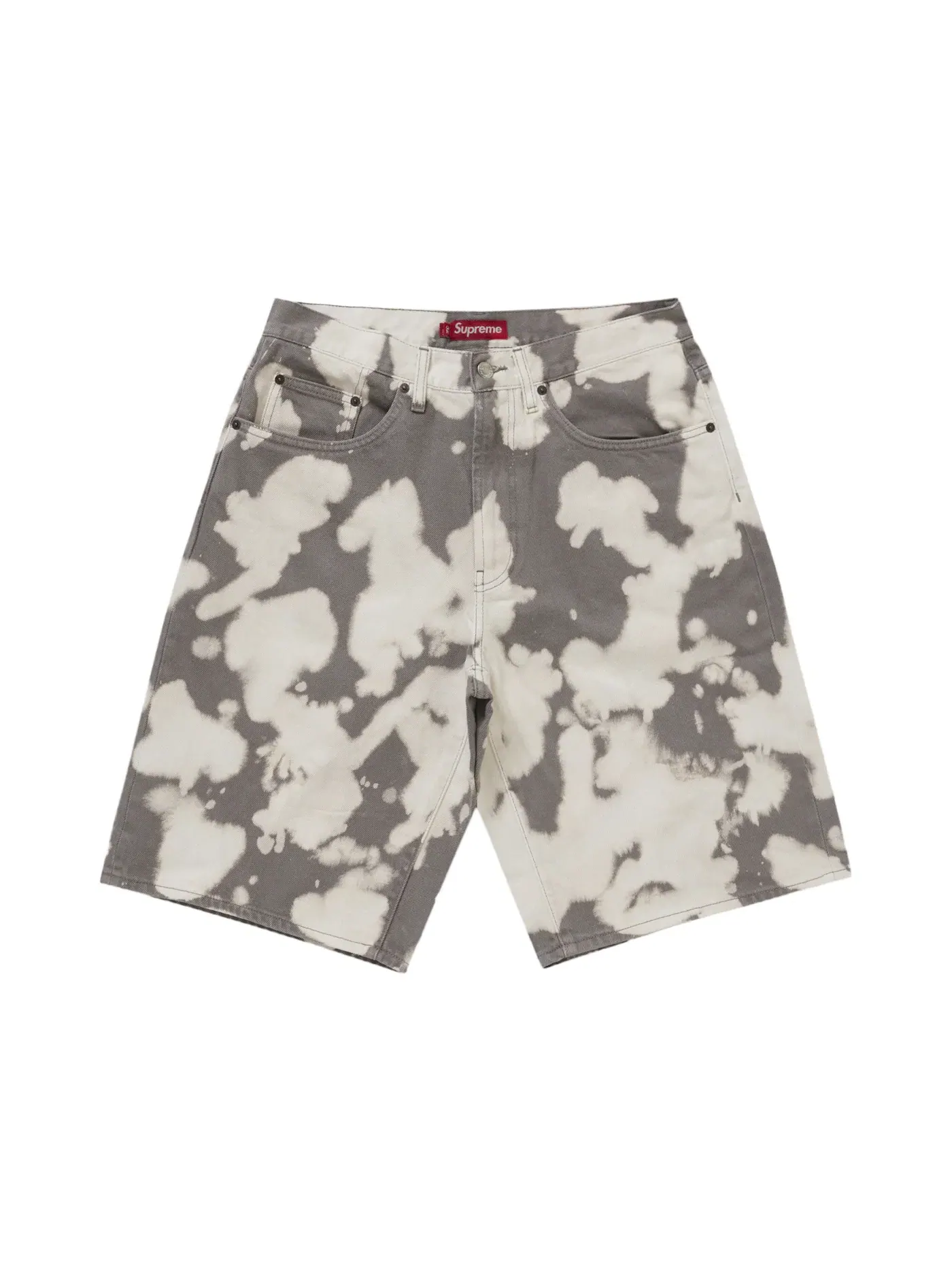 Мужские шорты свободного кроя с эффектом выцветания Bleached Supreme — изображение 1 из 1, серый