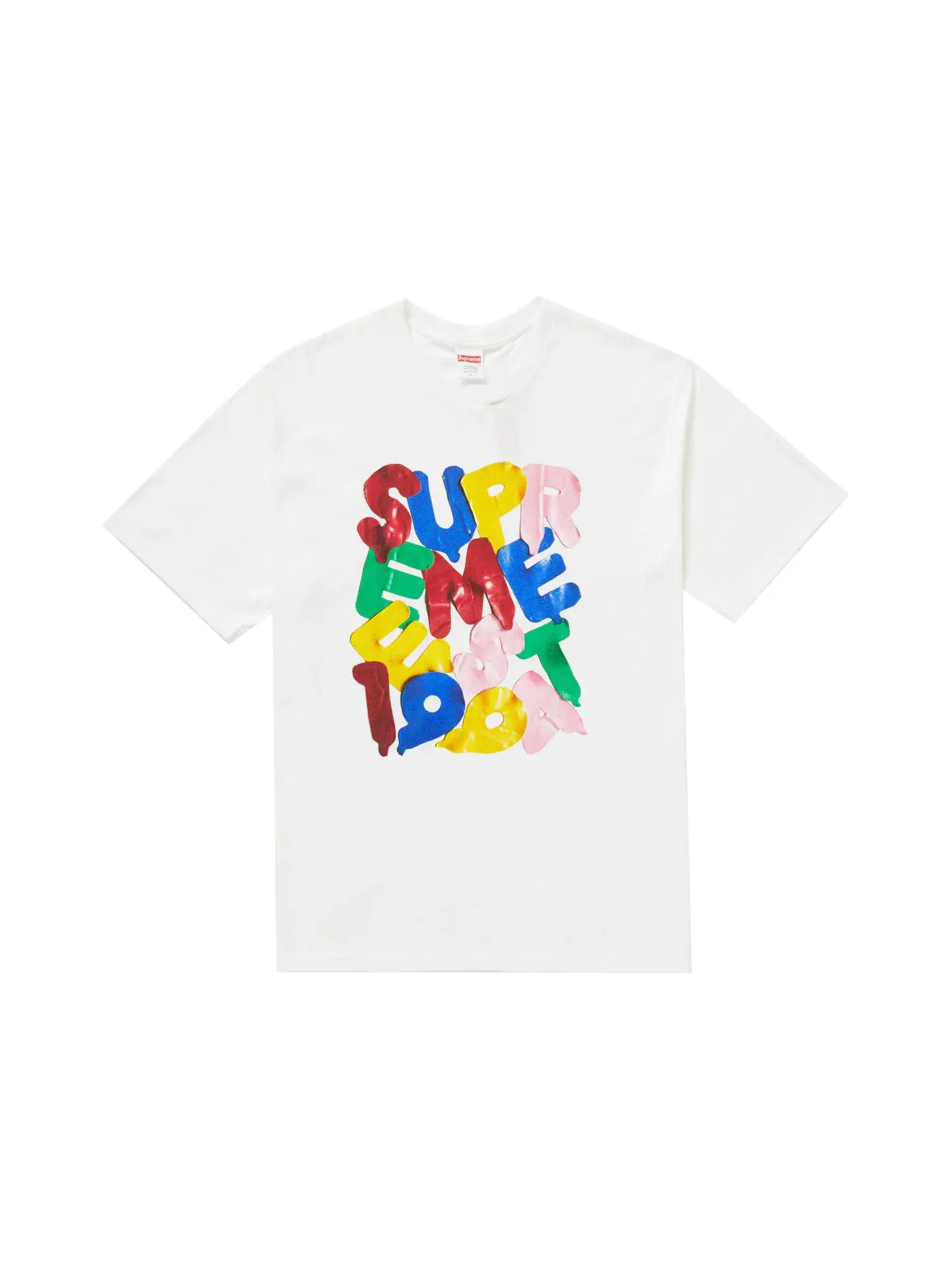 Мужская футболка с принтом Balloons Supreme — изображение 1 из 1, белый
