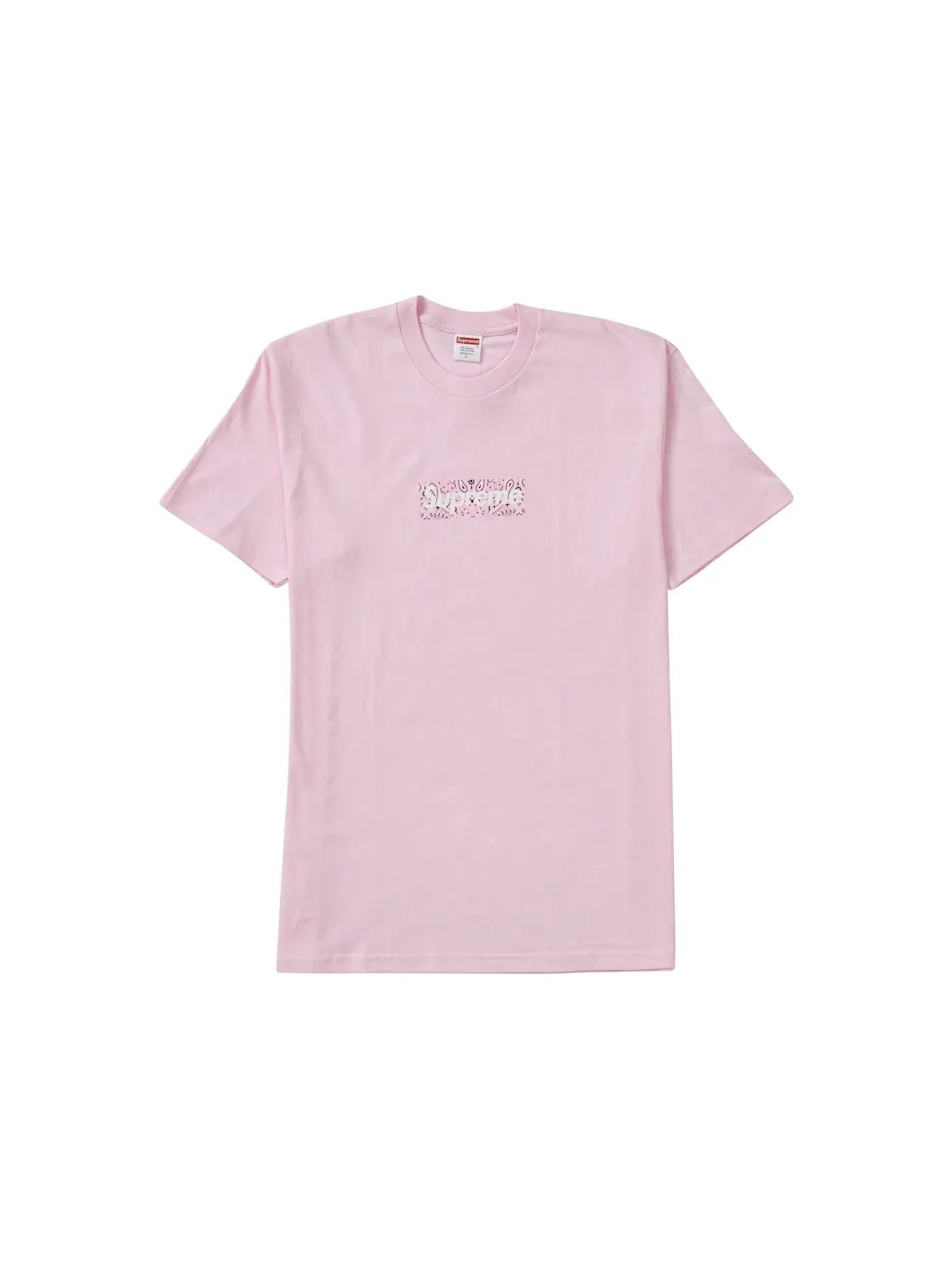 Мужская футболка с принтом Supreme Bandana Box Logo Tee — изображение 1 из 1, розовый