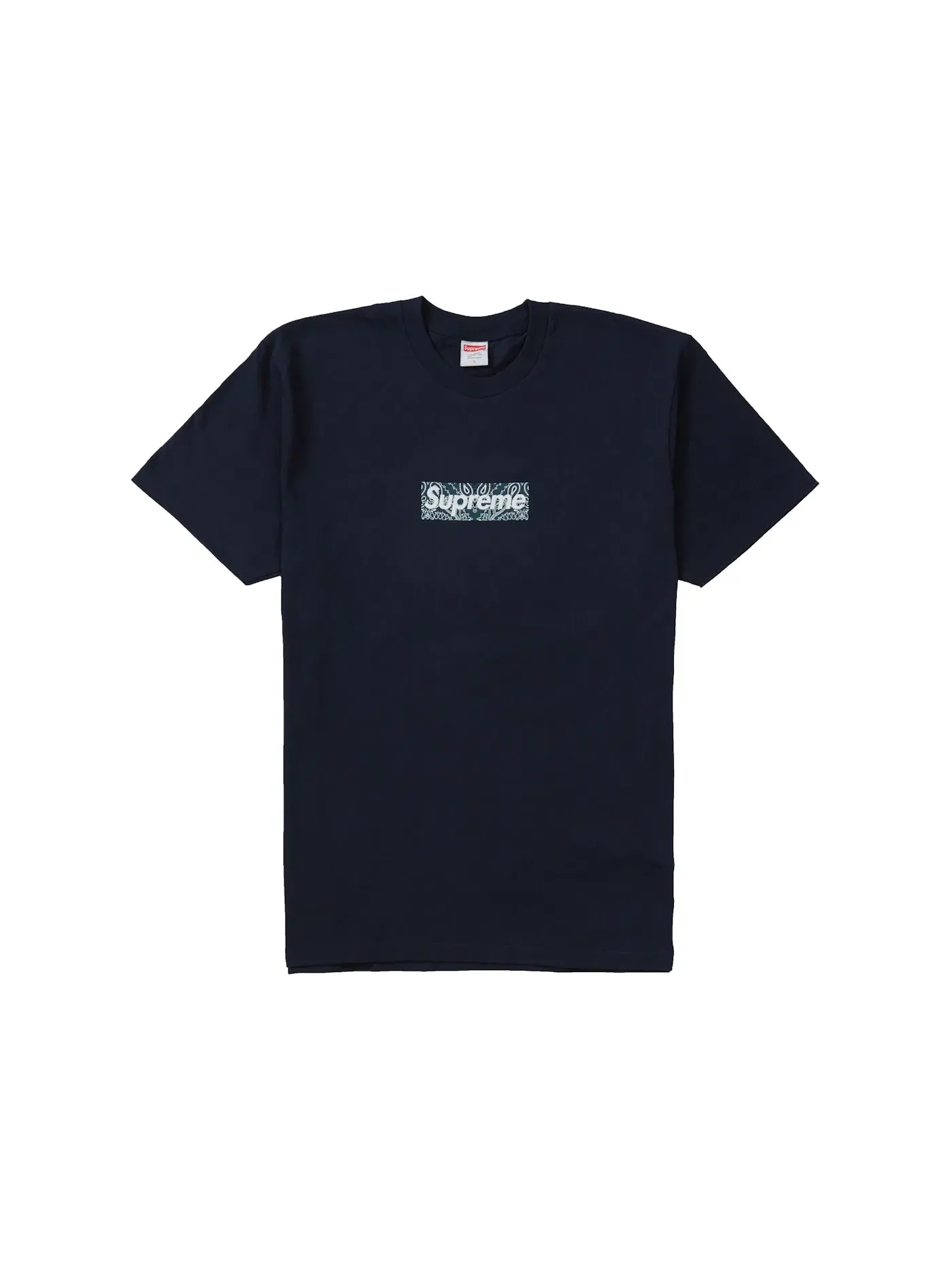 Мужская футболка с принтом Supreme Bandana Box Logo Tee — изображение 1 из 1, темно-синий