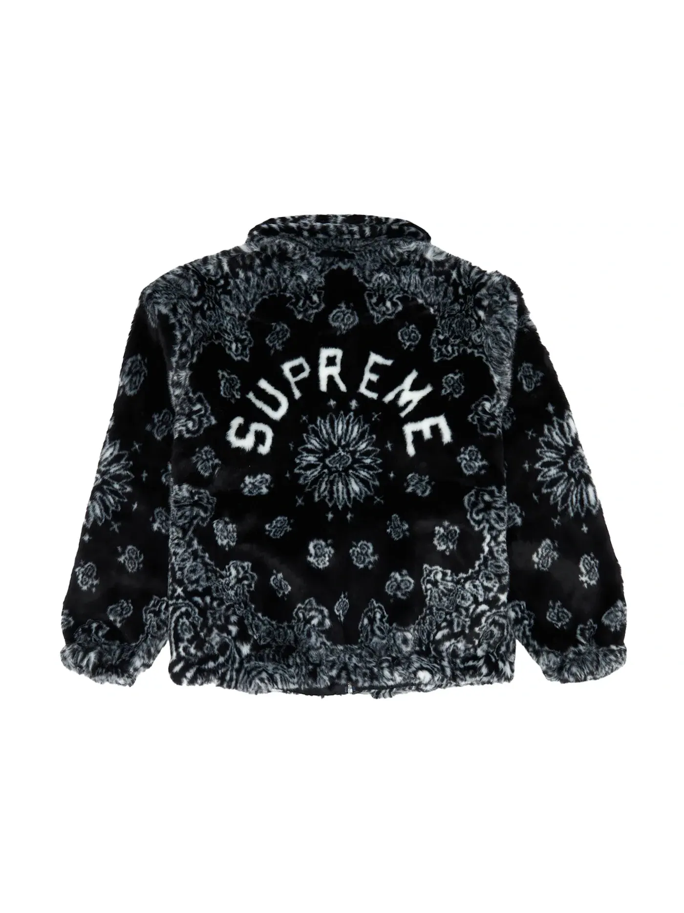 Мужская куртка-бомбер с принтом Supreme Bandana Faux Fur Bomber Supreme — изображение 3 из 3, черный