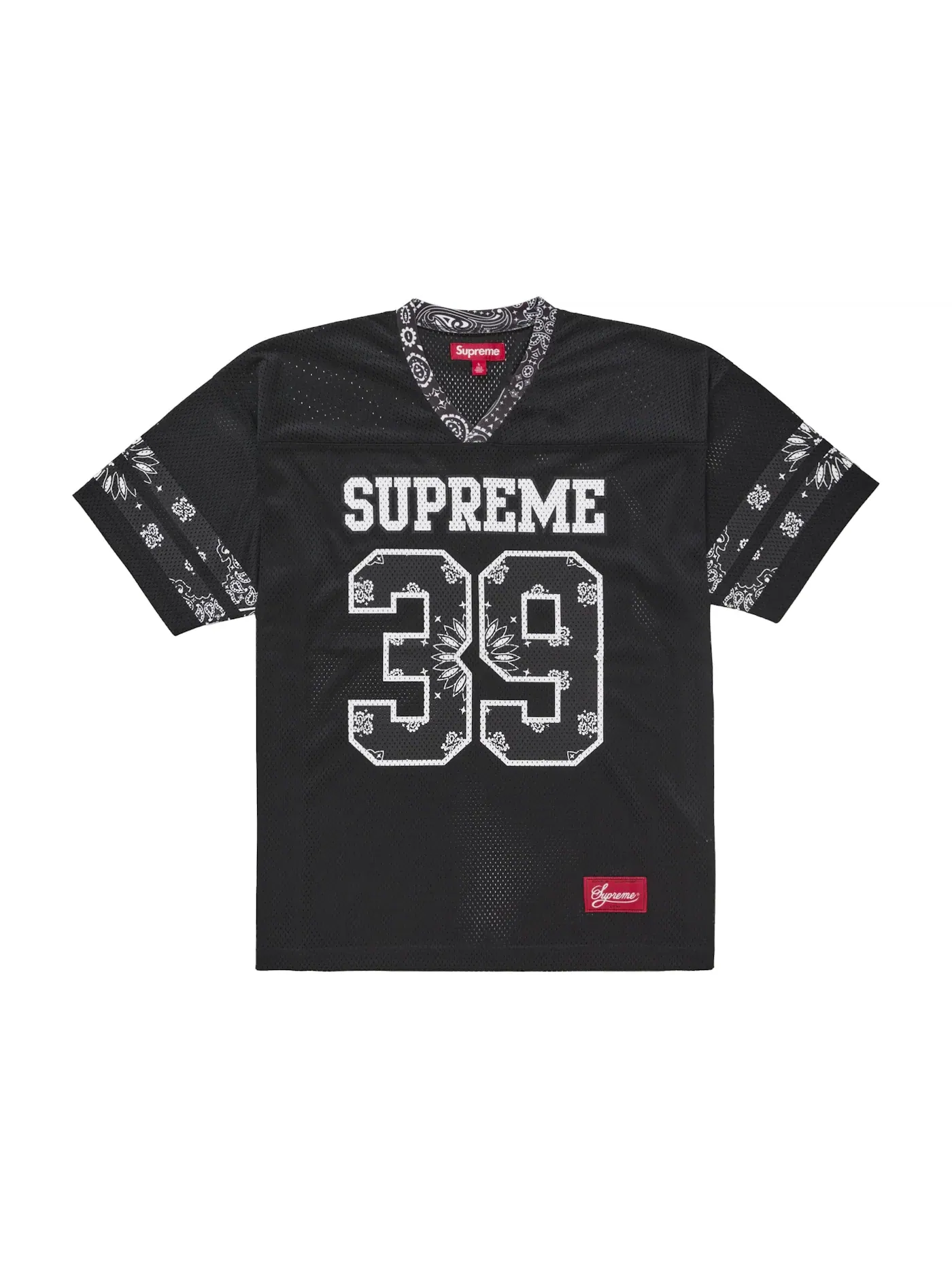 Мужская футбольная футболка с принтом Supreme Bandana Jersey Supreme — изображение 1 из 2, черный