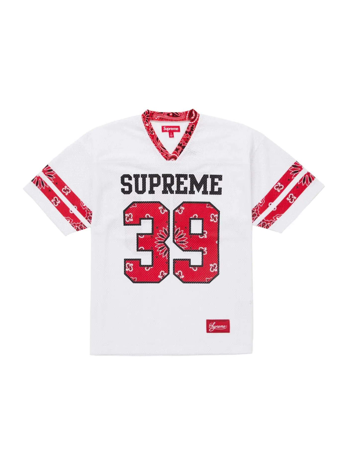 Мужская футбольная футболка с бандана-принтом Supreme Jersey — изображение 1 из 2, белый