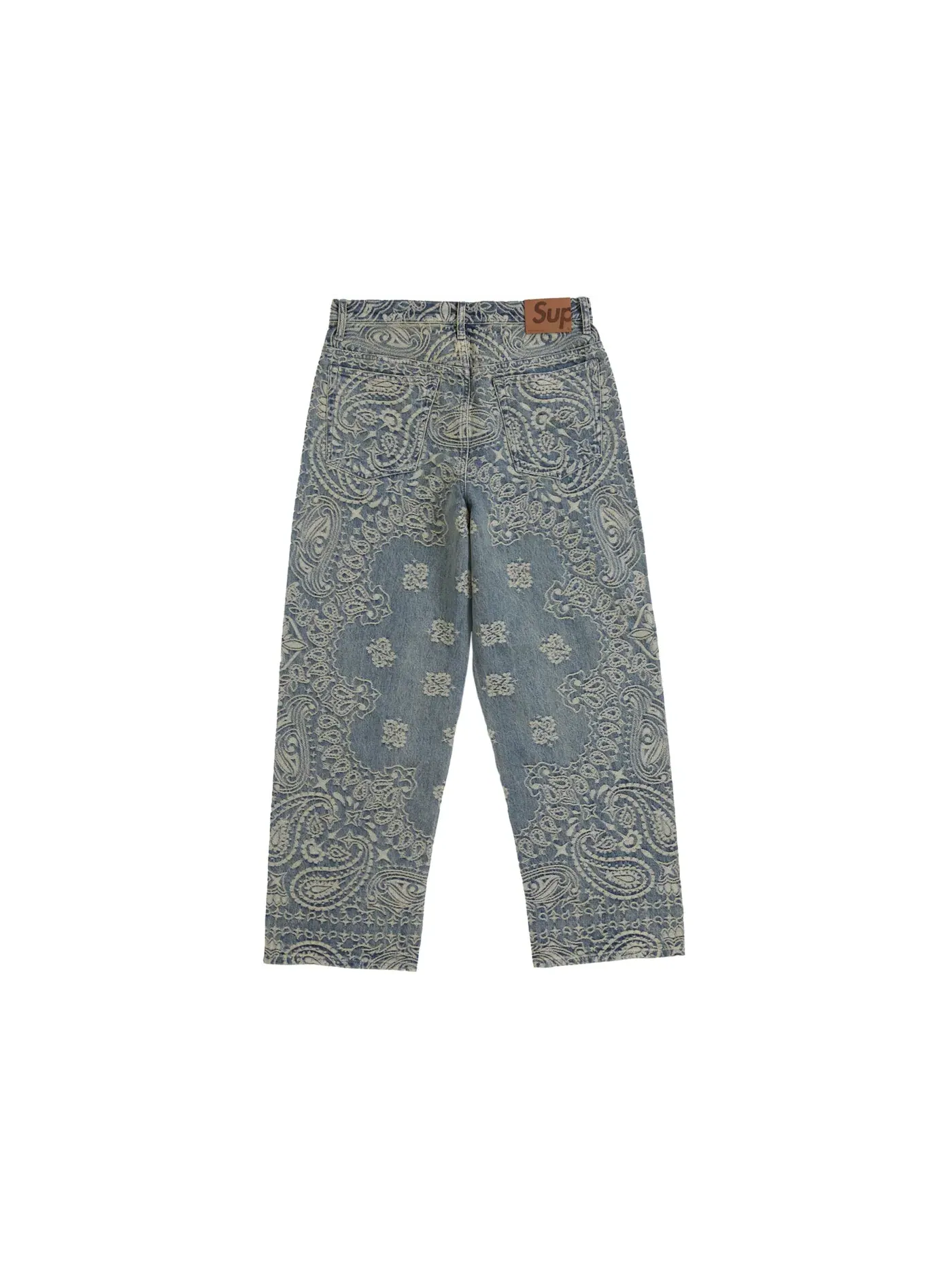 Мужские джинсы свободного кроя с принтом Bandana Jacquard Supreme — изображение 2 из 2, синий