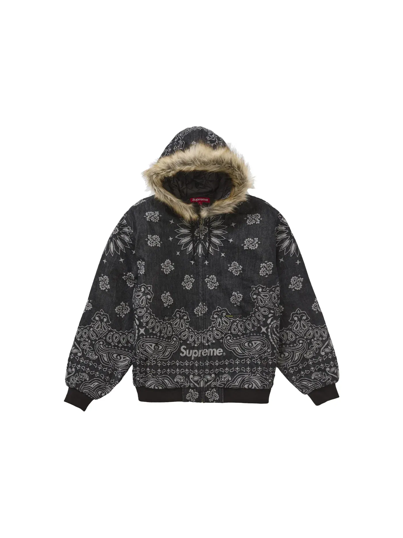 Мужская куртка-худи джинсовая с принтом Bandana Supreme — изображение 1 из 3, черный