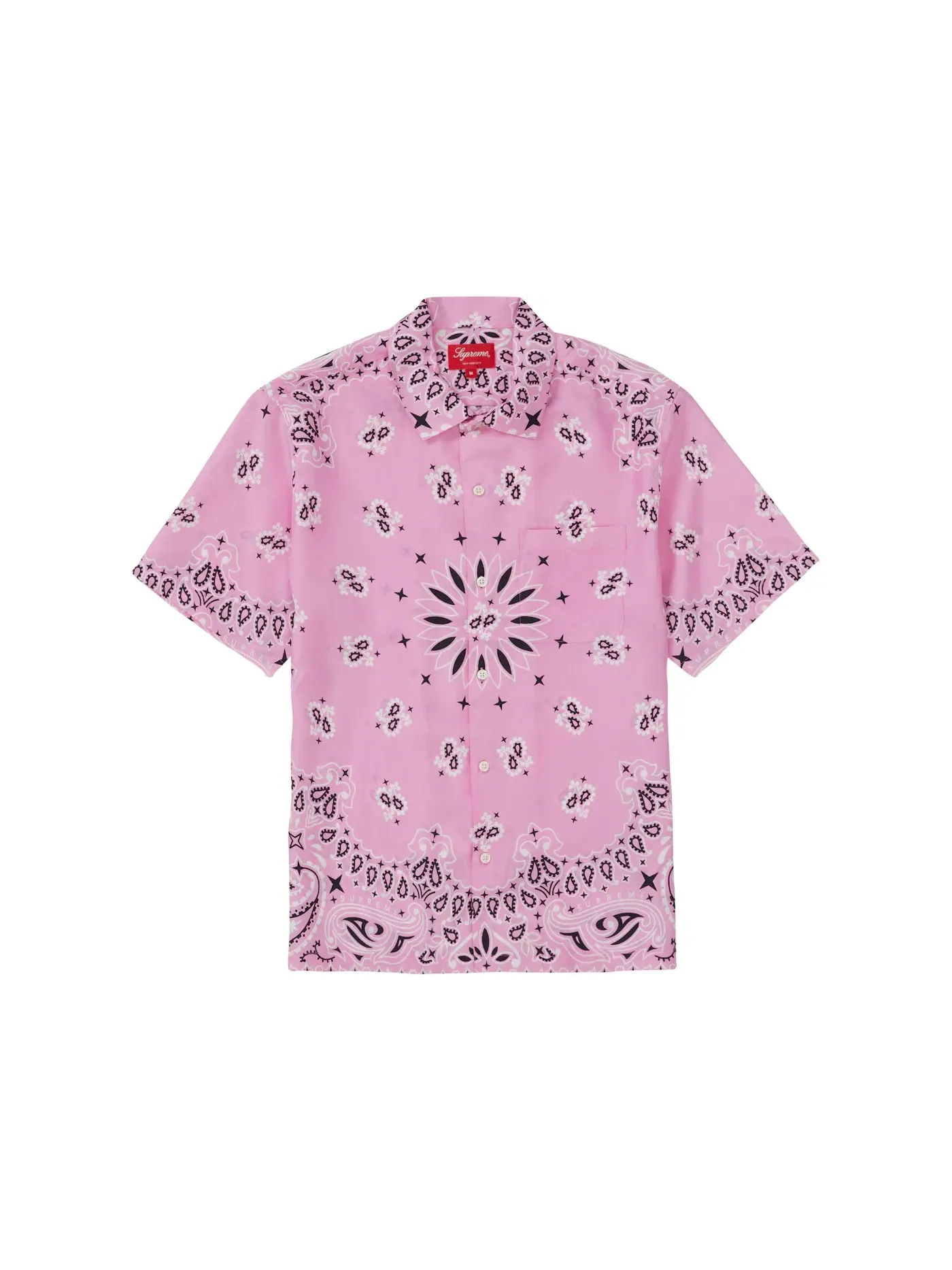 Мужская рубашка с принтом Supreme Bandana Shirt — изображение 1 из 1, розовый