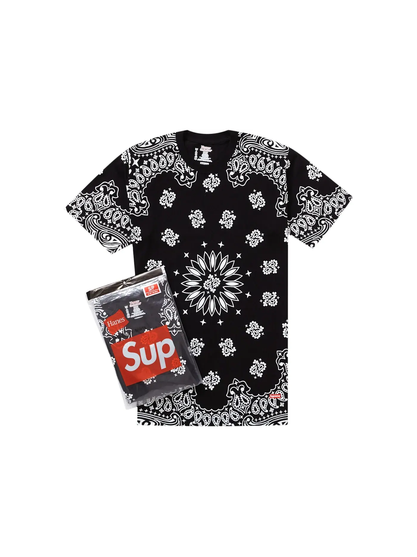 Мужской комплект футболок с принтом Tees (2 Pack) Supreme — изображение 1 из 2, черный