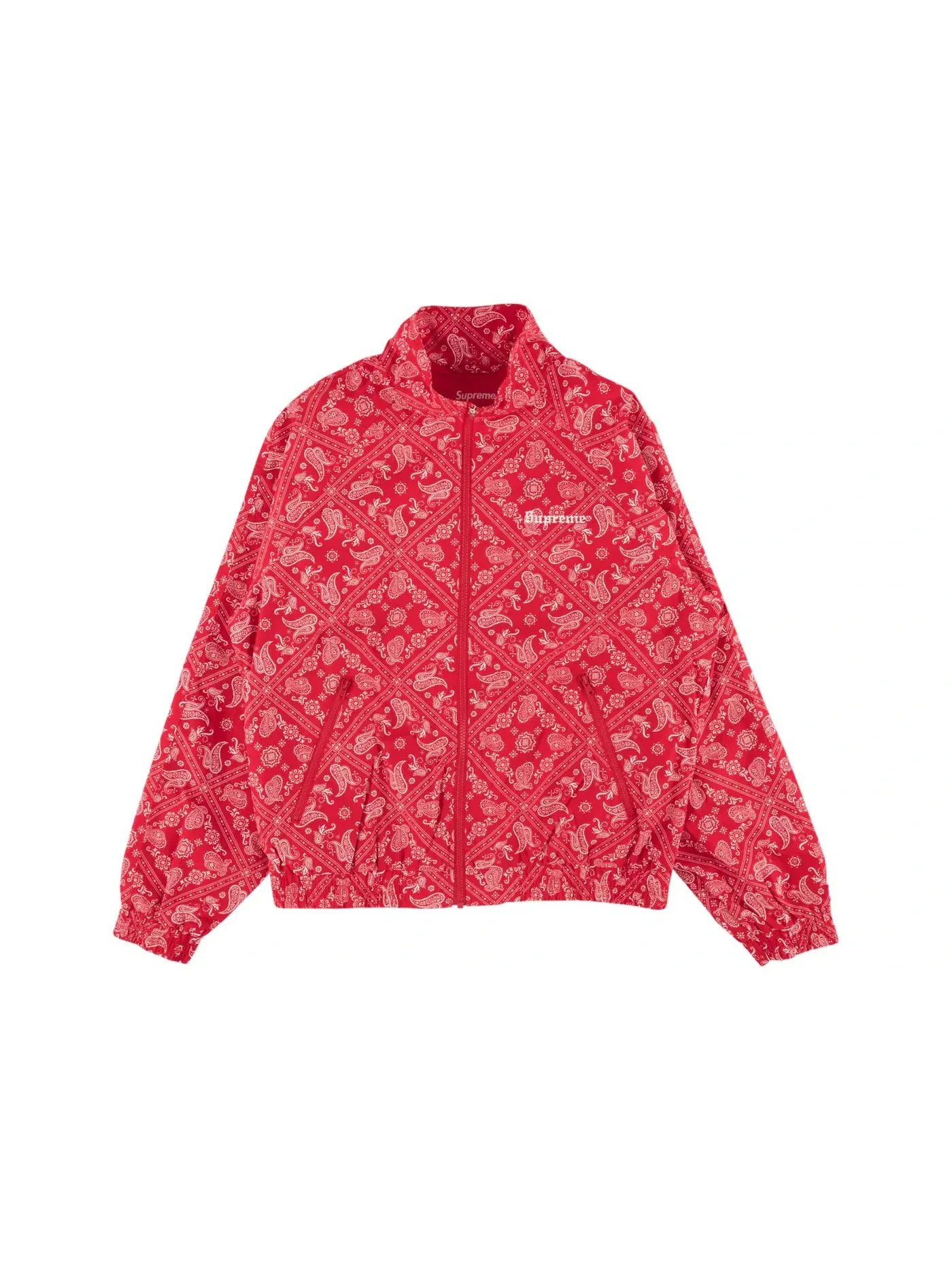 Мужская куртка с принтом Supreme Bandana Track Jacket — изображение 1 из 2, красный