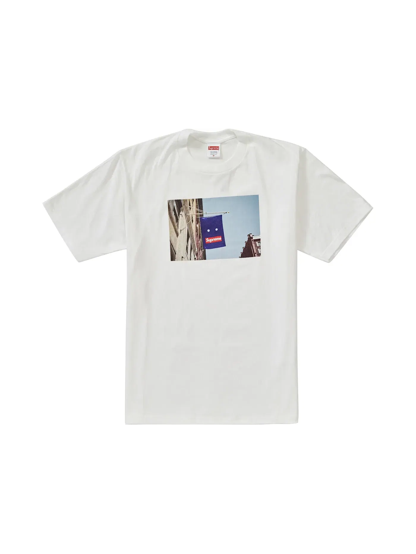 Мужская футболка с принтом Supreme Banner Tee Supreme — изображение 1 из 1, белый
