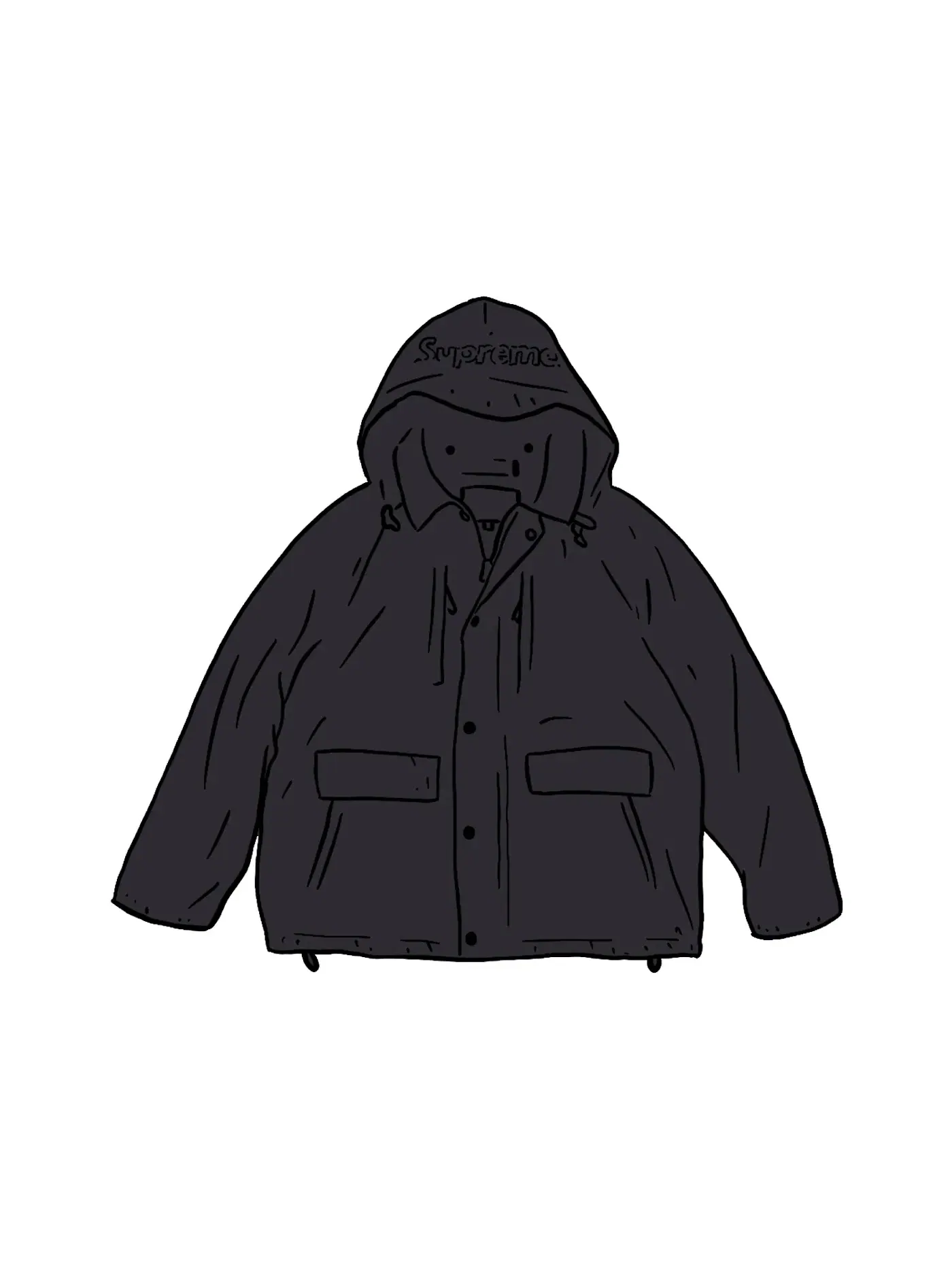 Мужская полевая куртка из вощеного хлопка Field Jacket Supreme — изображение 1 из 1, черный