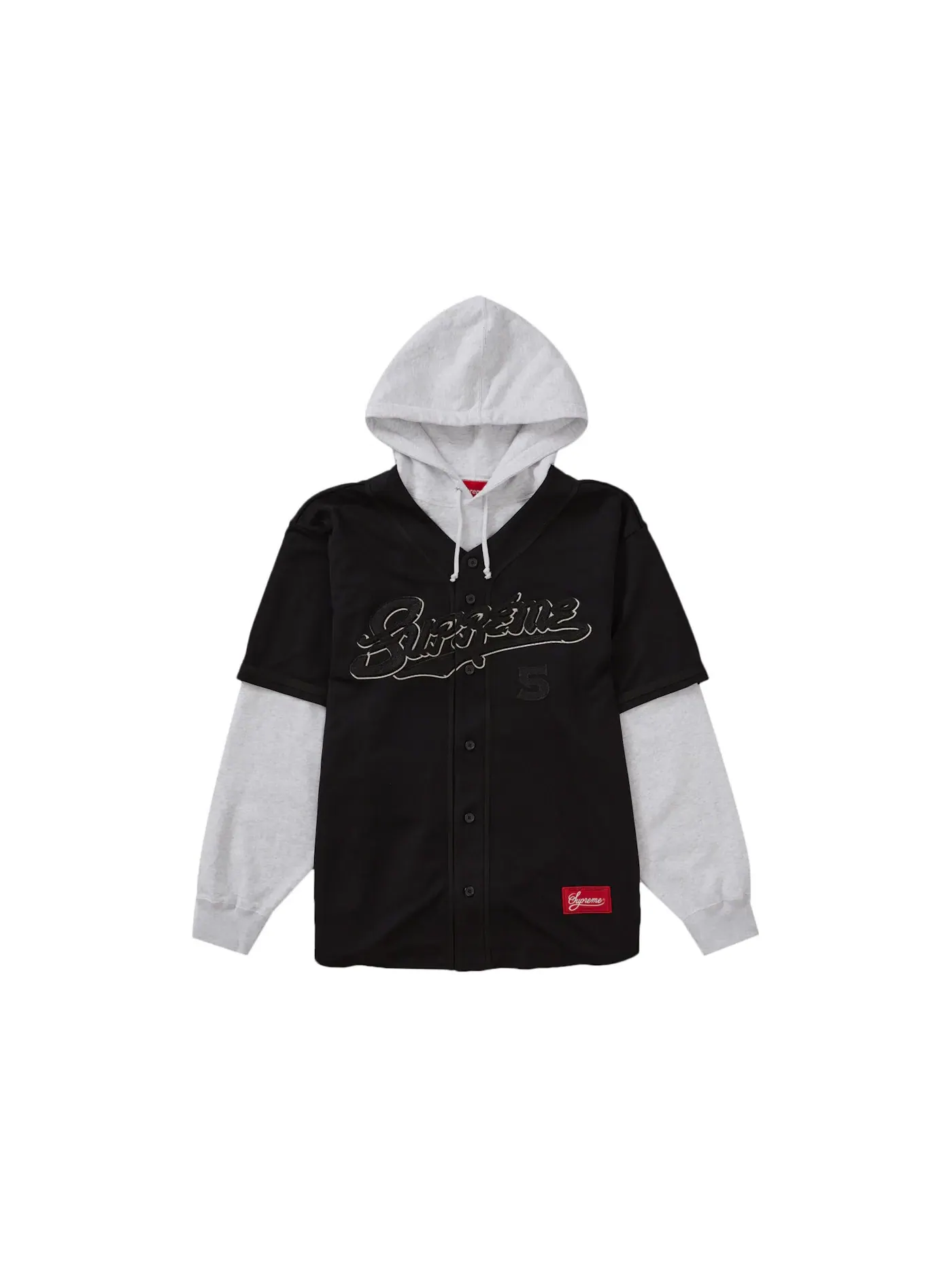 Мужская худи с капюшоном и принтом Supreme Hooded Sweatshirt — изображение 1 из 2, черный