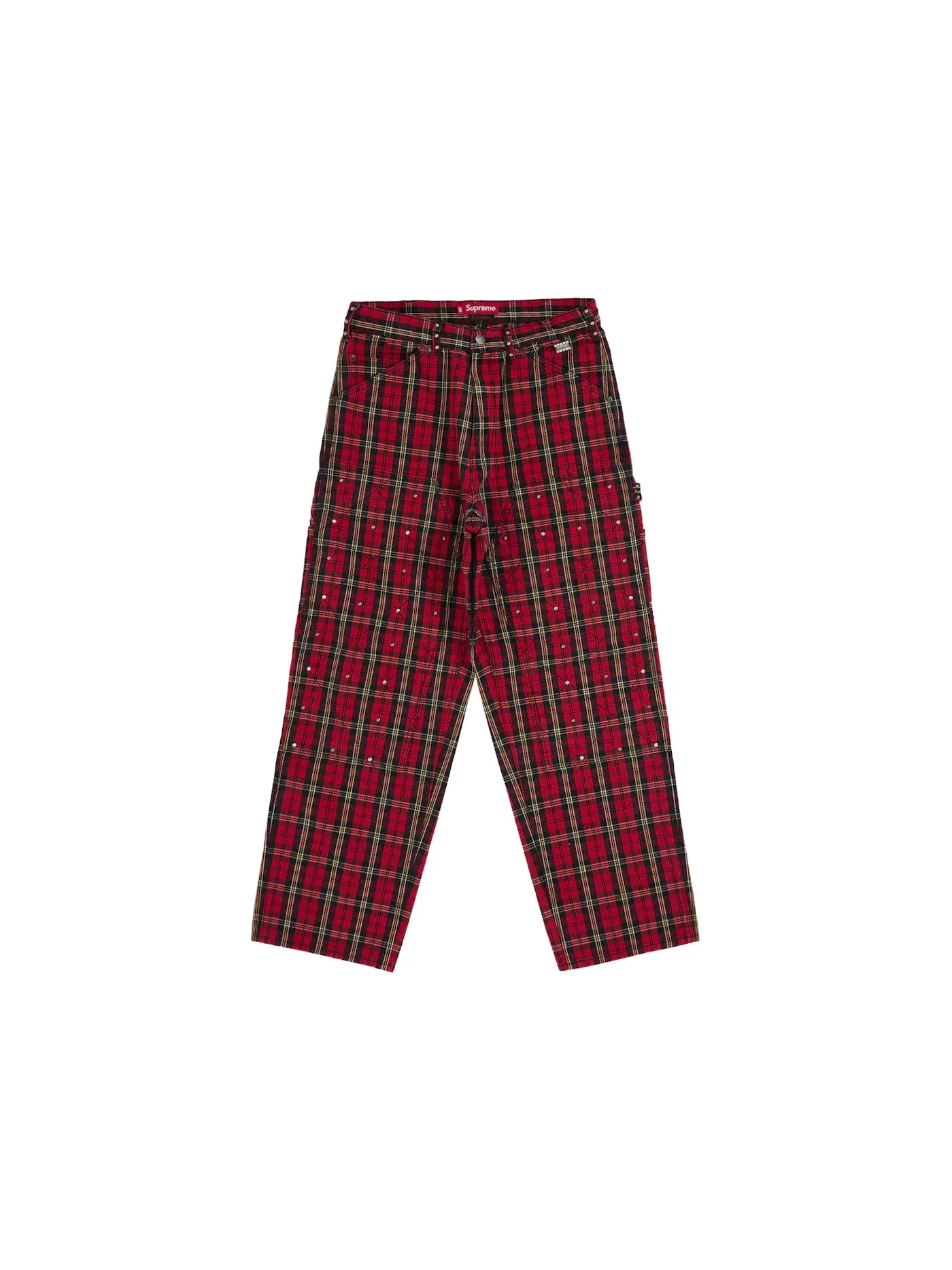 Мужские брюки с принтом Supreme b.b. Simon Quilted Double Knee Painter Pant — изображение 1 из 1, клетчатый