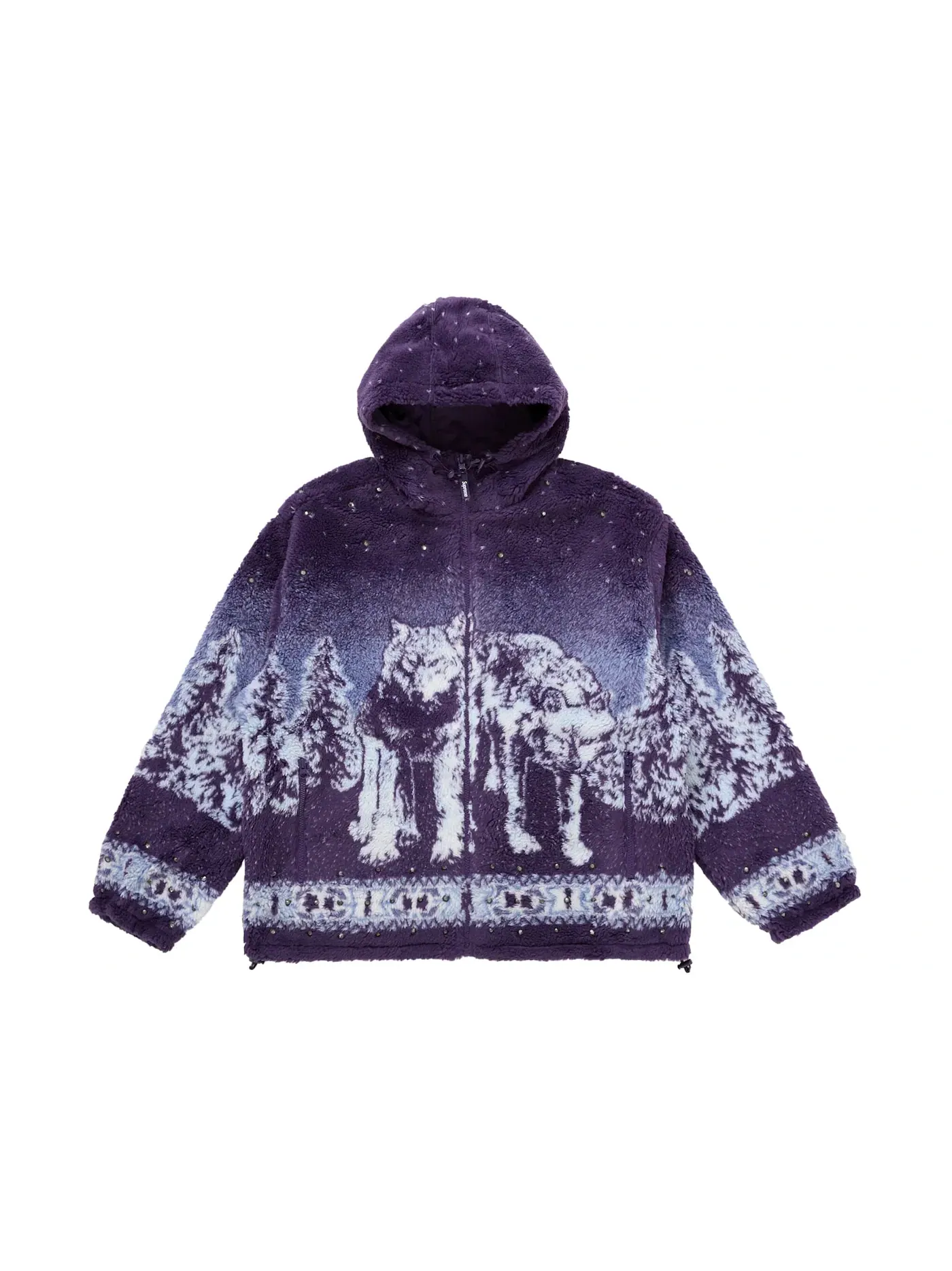 Мужская куртка из флиса на молнии с капюшоном Reversible Hooded Fleece Jacket Supreme — изображение 1 из 3, фиолетовый