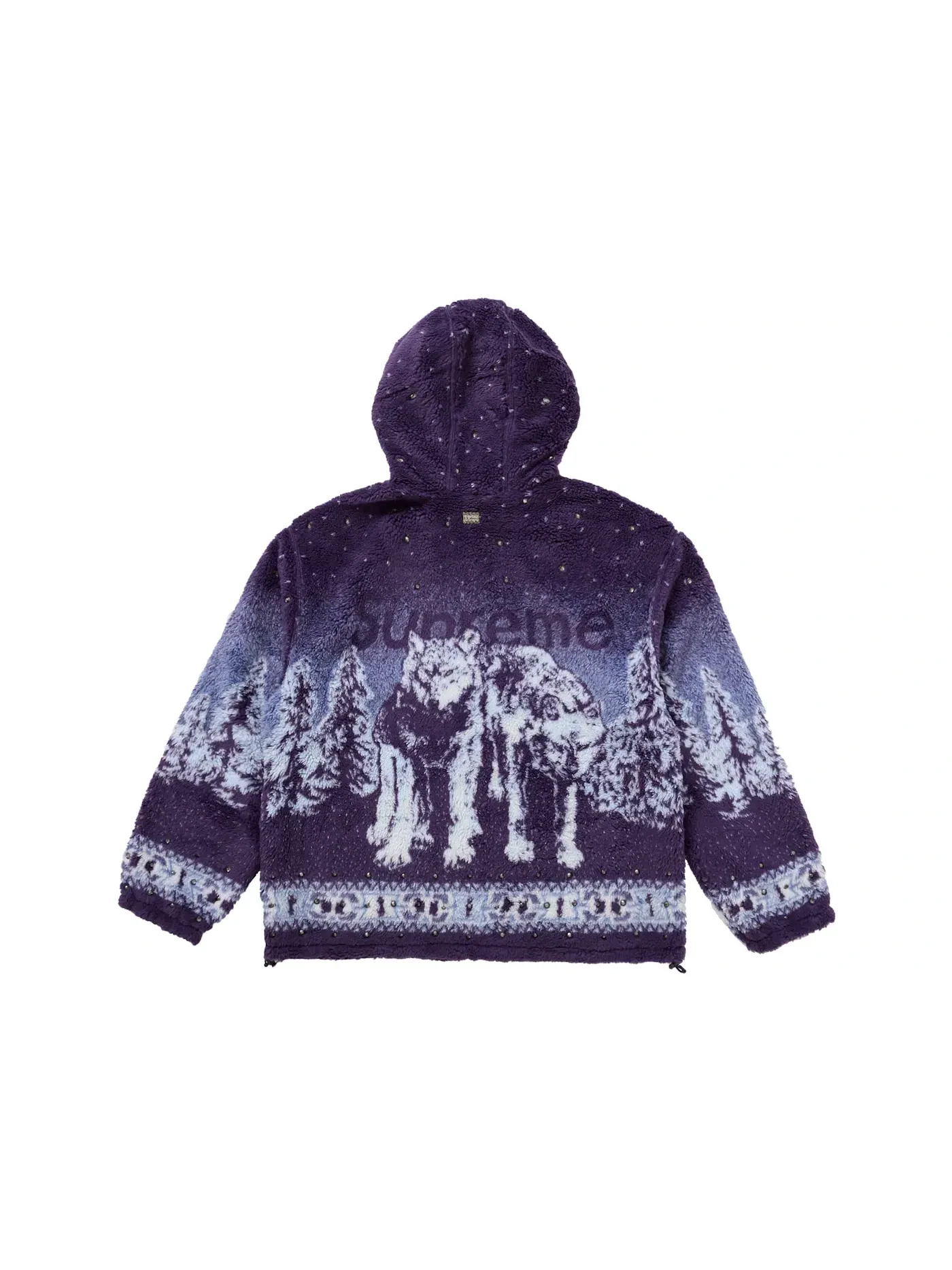 Мужская куртка из флиса на молнии с капюшоном Reversible Hooded Fleece Jacket Supreme — изображение 3 из 3, фиолетовый