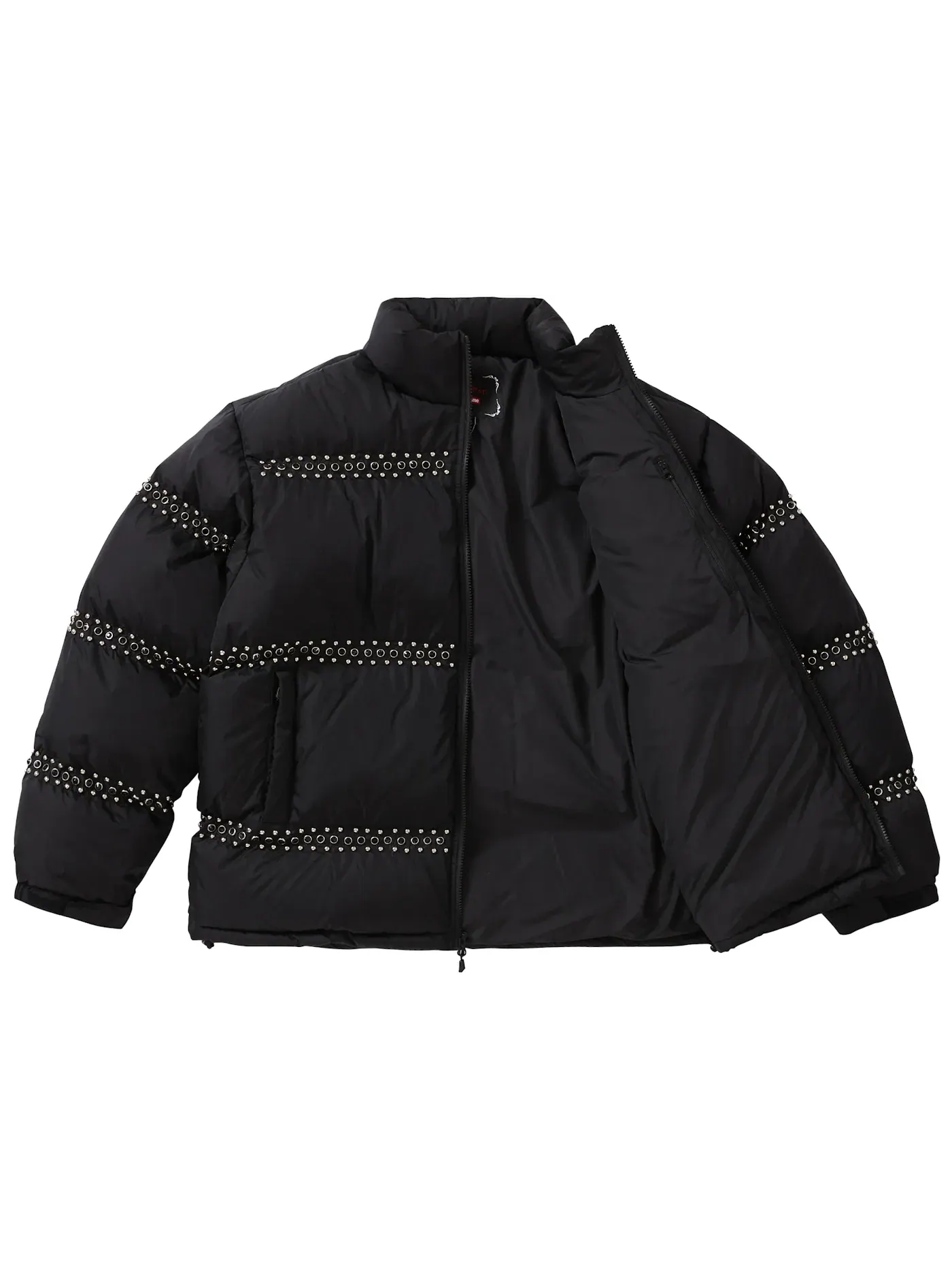 Мужская куртка-пуховик с шипами Supreme B.B. Simon Studded Puffer Jacket — изображение 2 из 3, черный