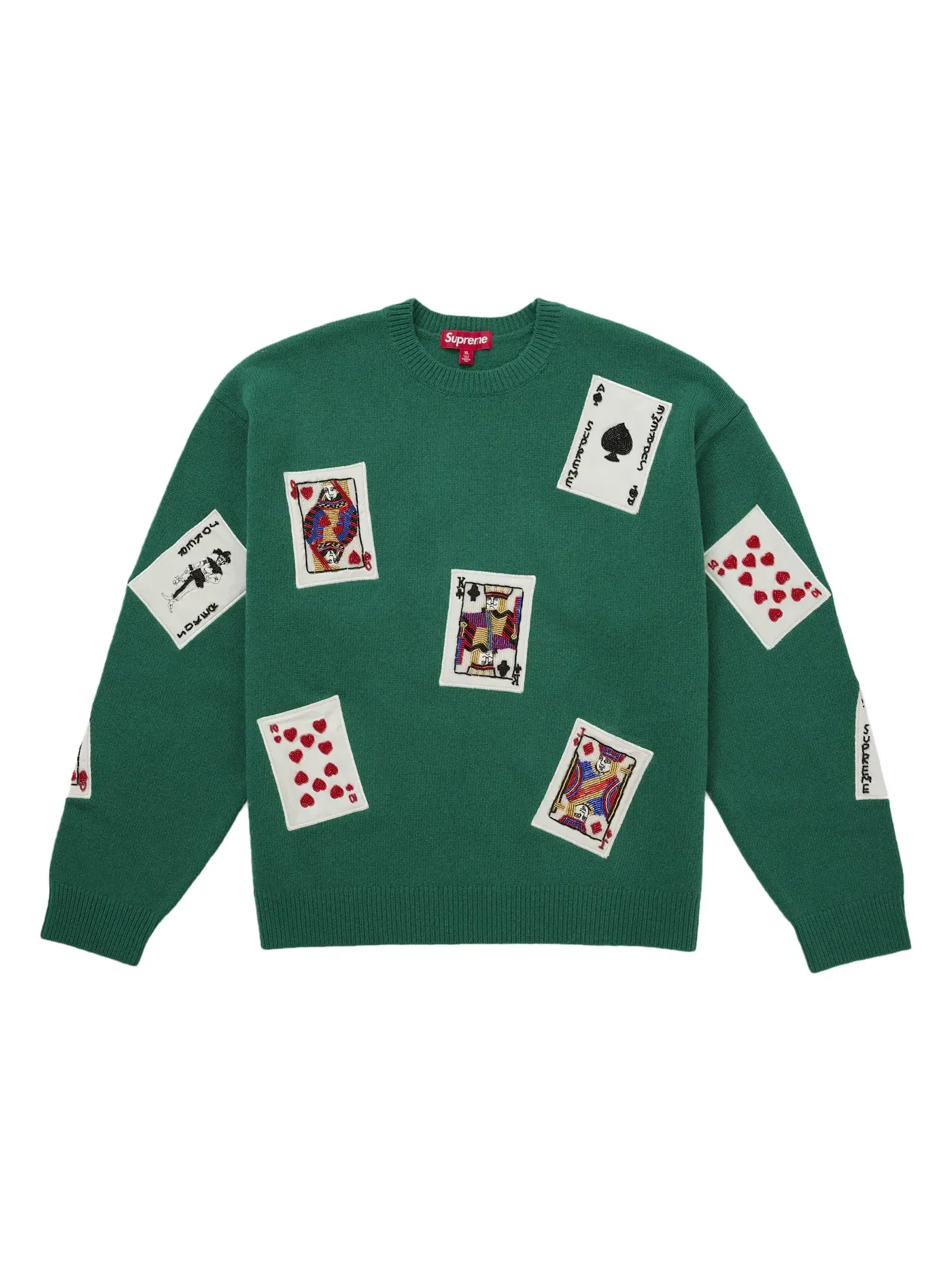 Мужской свитер с принтом Beaded Cards Supreme — изображение 1 из 2, зеленый