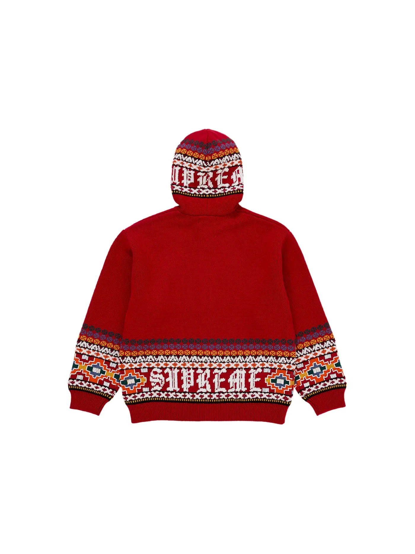 Мужской свитер с капюшоном и бисером Supreme — изображение 2 из 2, красный