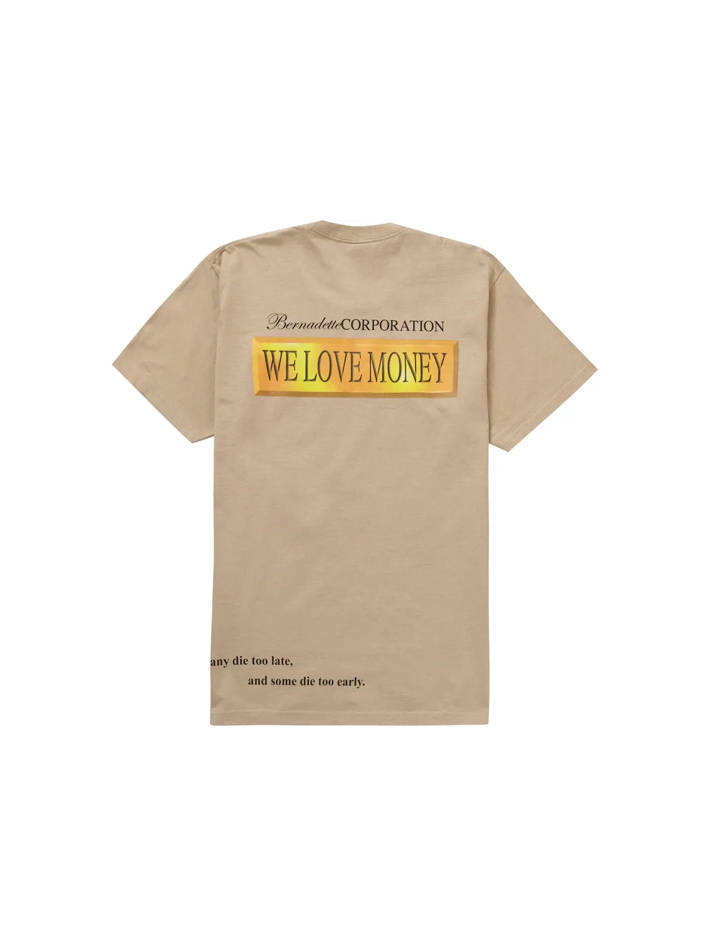 Мужская футболка с принтом Supreme Bernadette Corporation Money Tee — изображение 2 из 2, хаки
