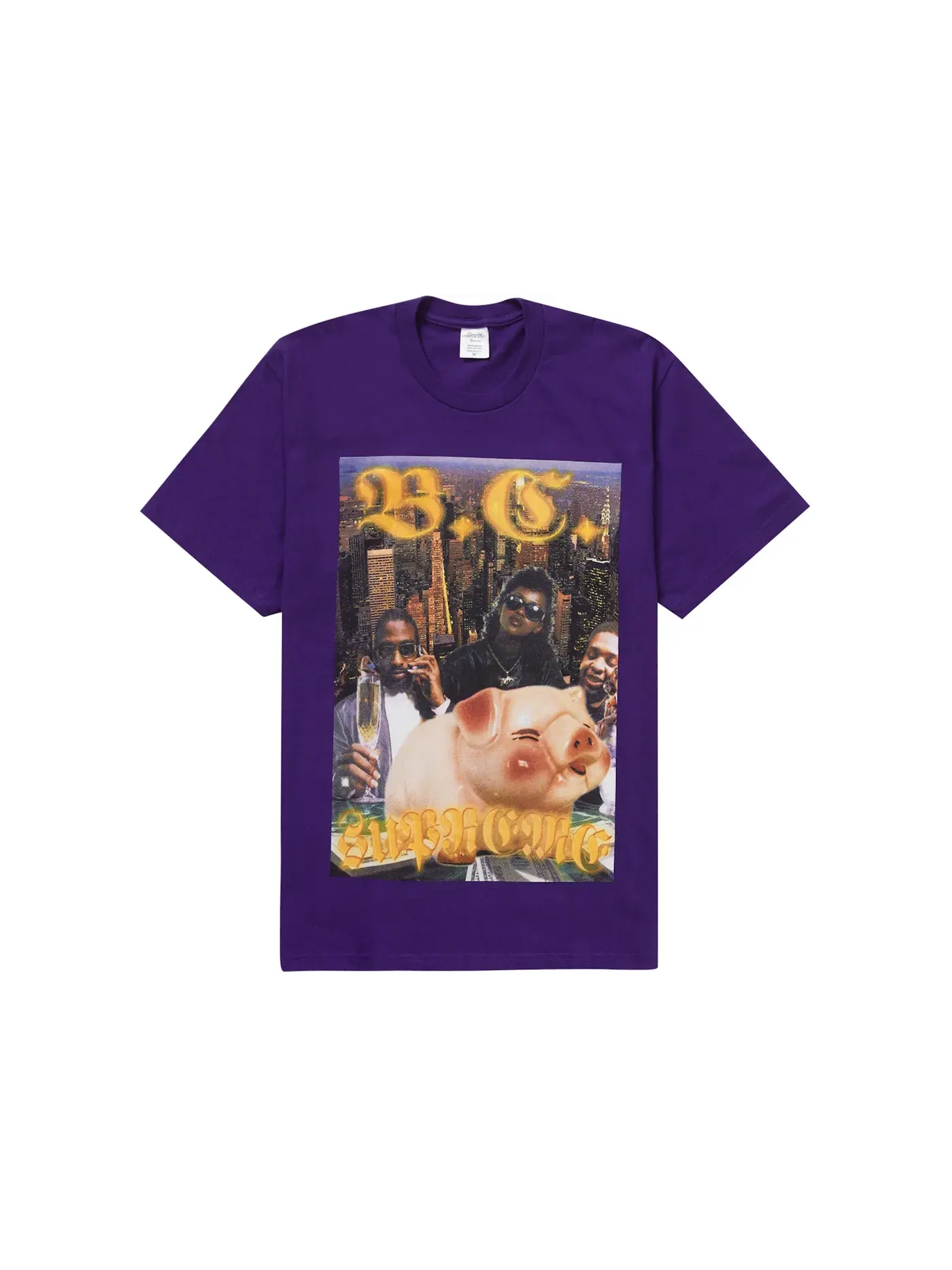 Мужская футболка с принтом Supreme Bernadette Corporation Money Tee — изображение 1 из 2, фиолетовый