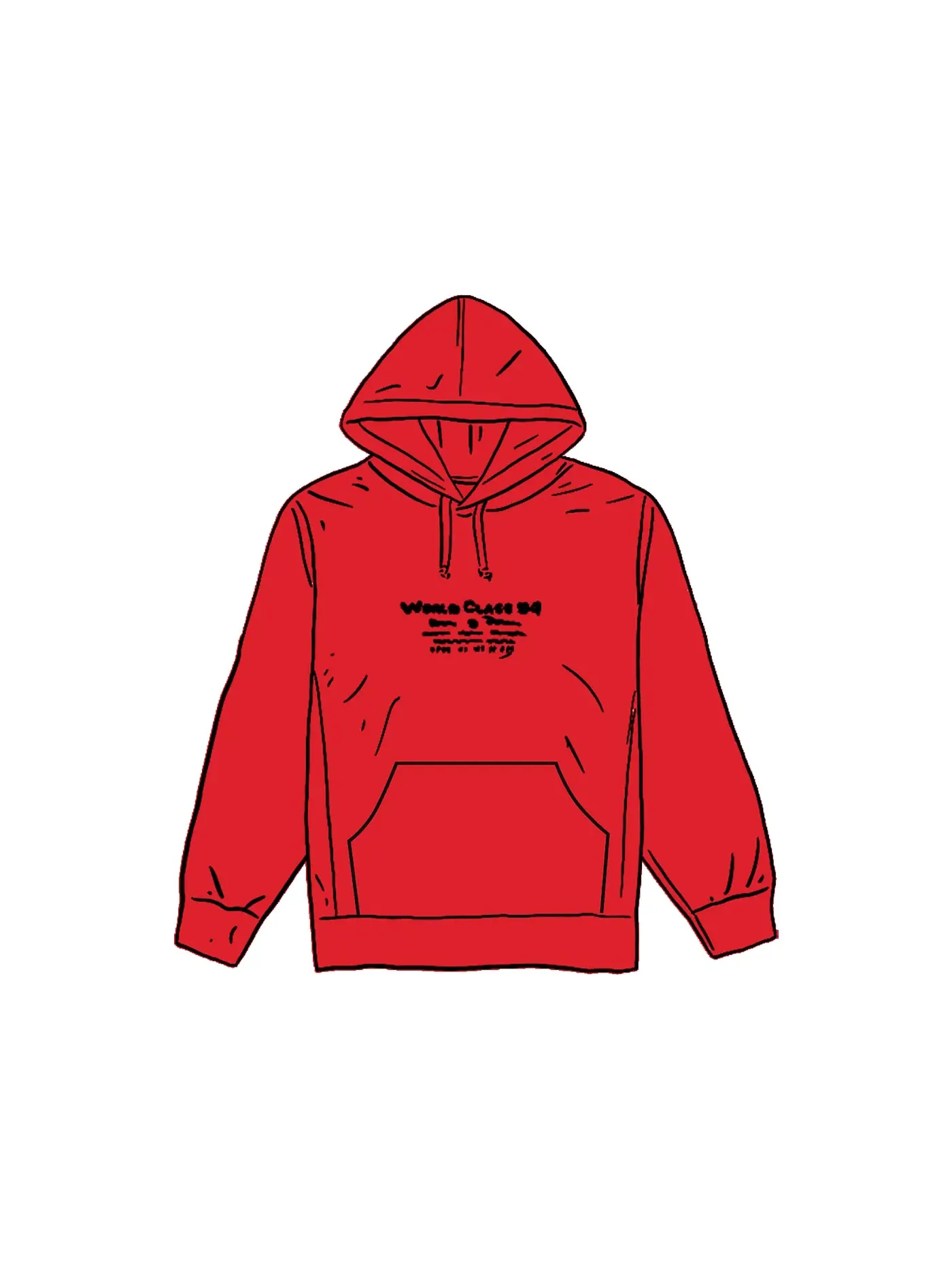Мужская худи с капюшоном Supreme Hooded L/S Top — изображение 1 из 1, красный