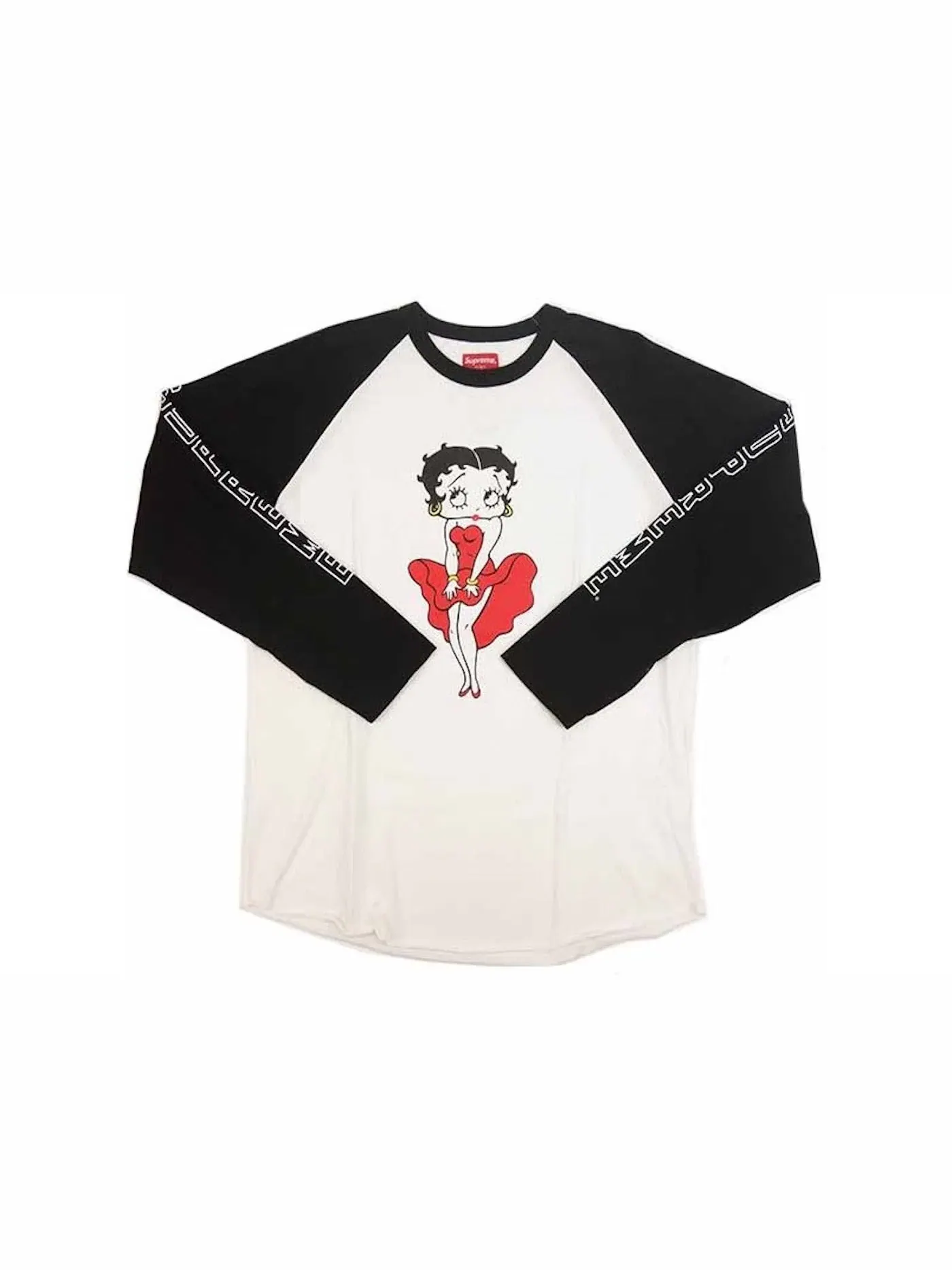 Мужская футболка с принтом Supreme Betty Boop Raglan — изображение 1 из 1, черный