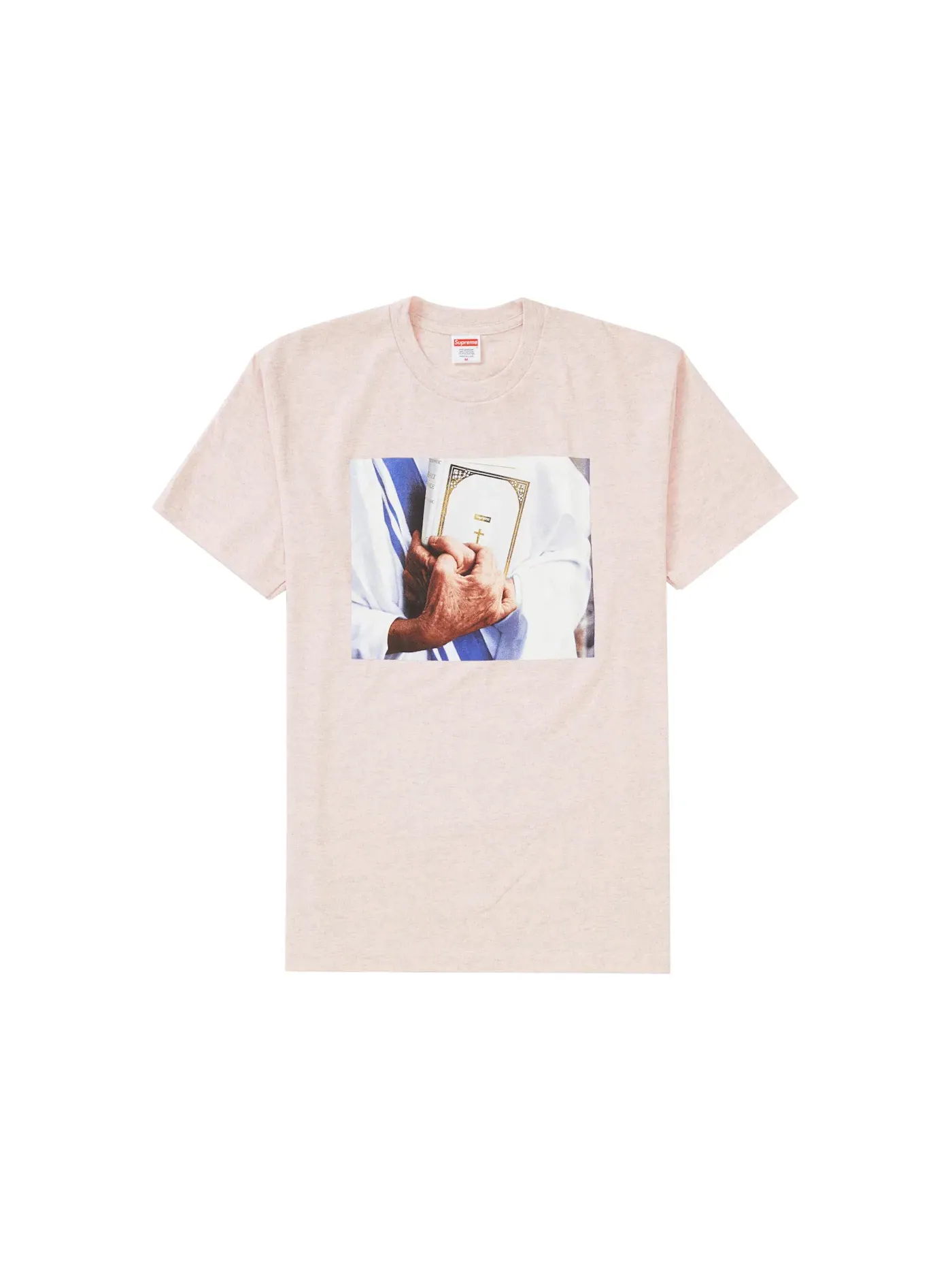 Мужская футболка с принтом Bible Tee Supreme — изображение 1 из 1, светлый розовый