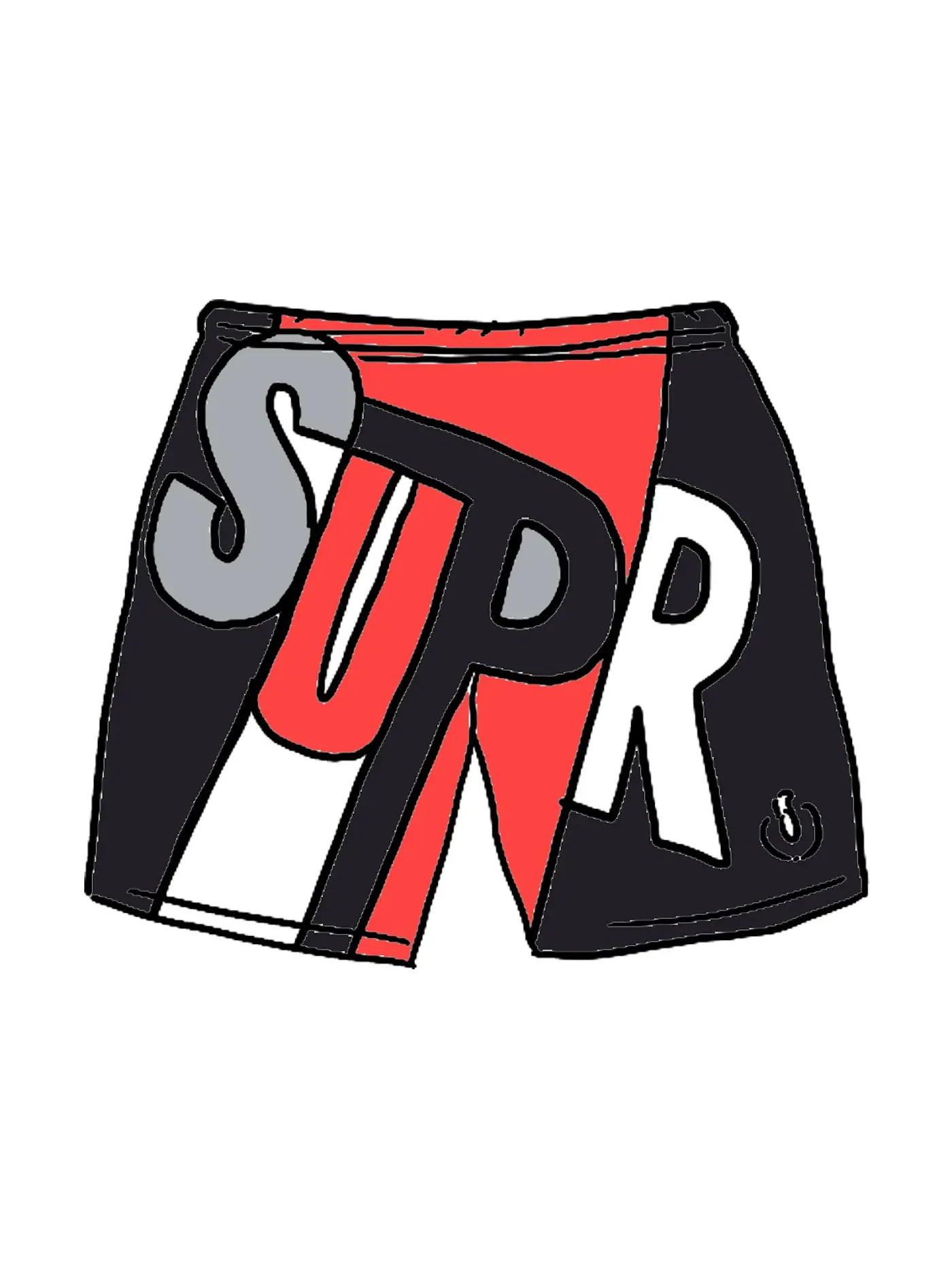 Мужские шорты с принтом Water Short Supreme — изображение 1 из 1, черный