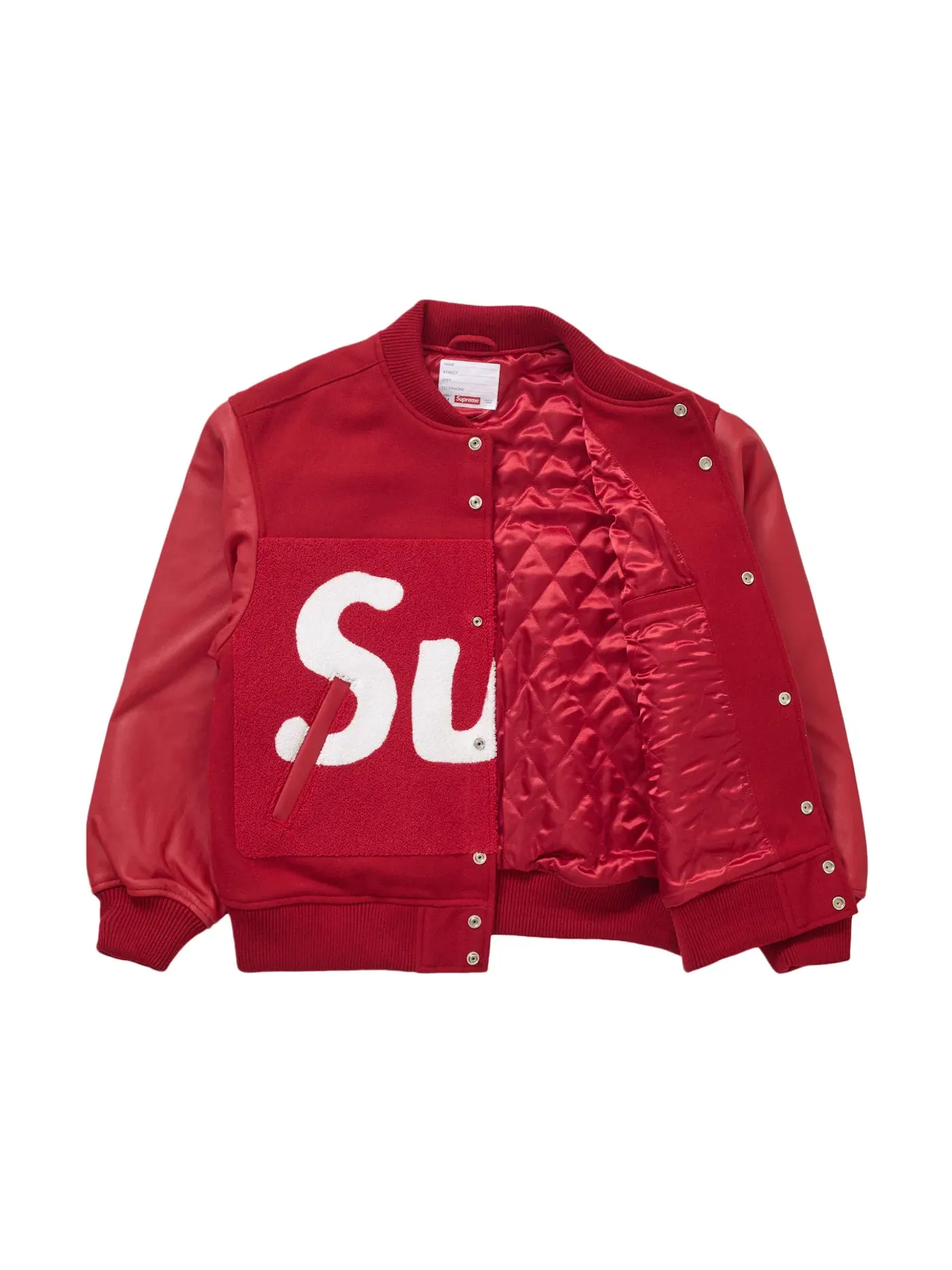 Мужская куртка-бомбер с аппликацией Supreme — изображение 2 из 3, красный