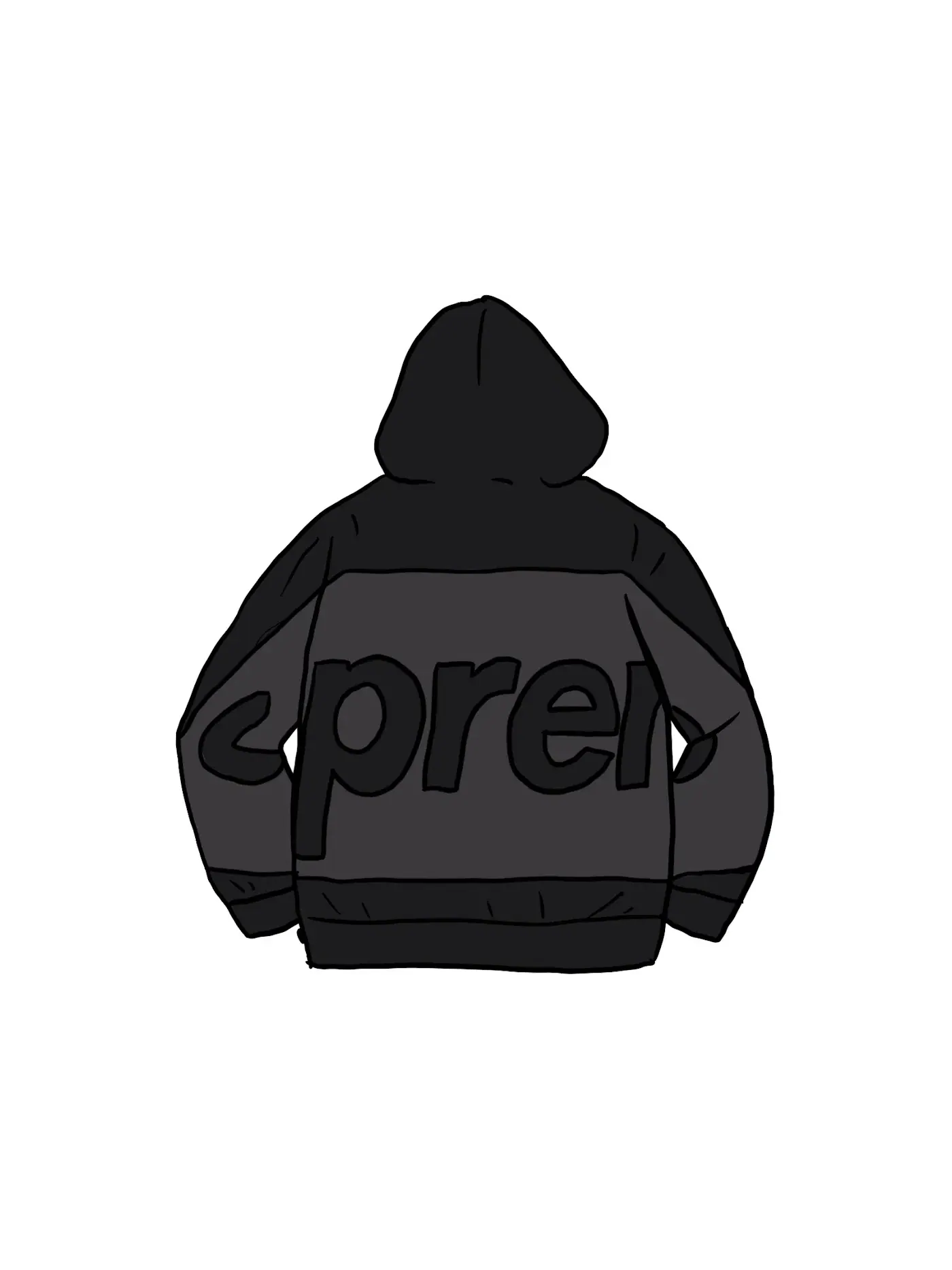 Мужской худи с принтом Supreme Hooded Sweatshirt — изображение 1 из 1, черный