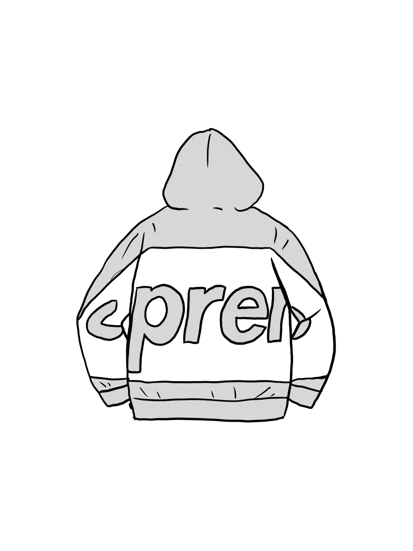 Мужской худи с принтом Hooded Sweatshirt Supreme — изображение 1 из 1, серый