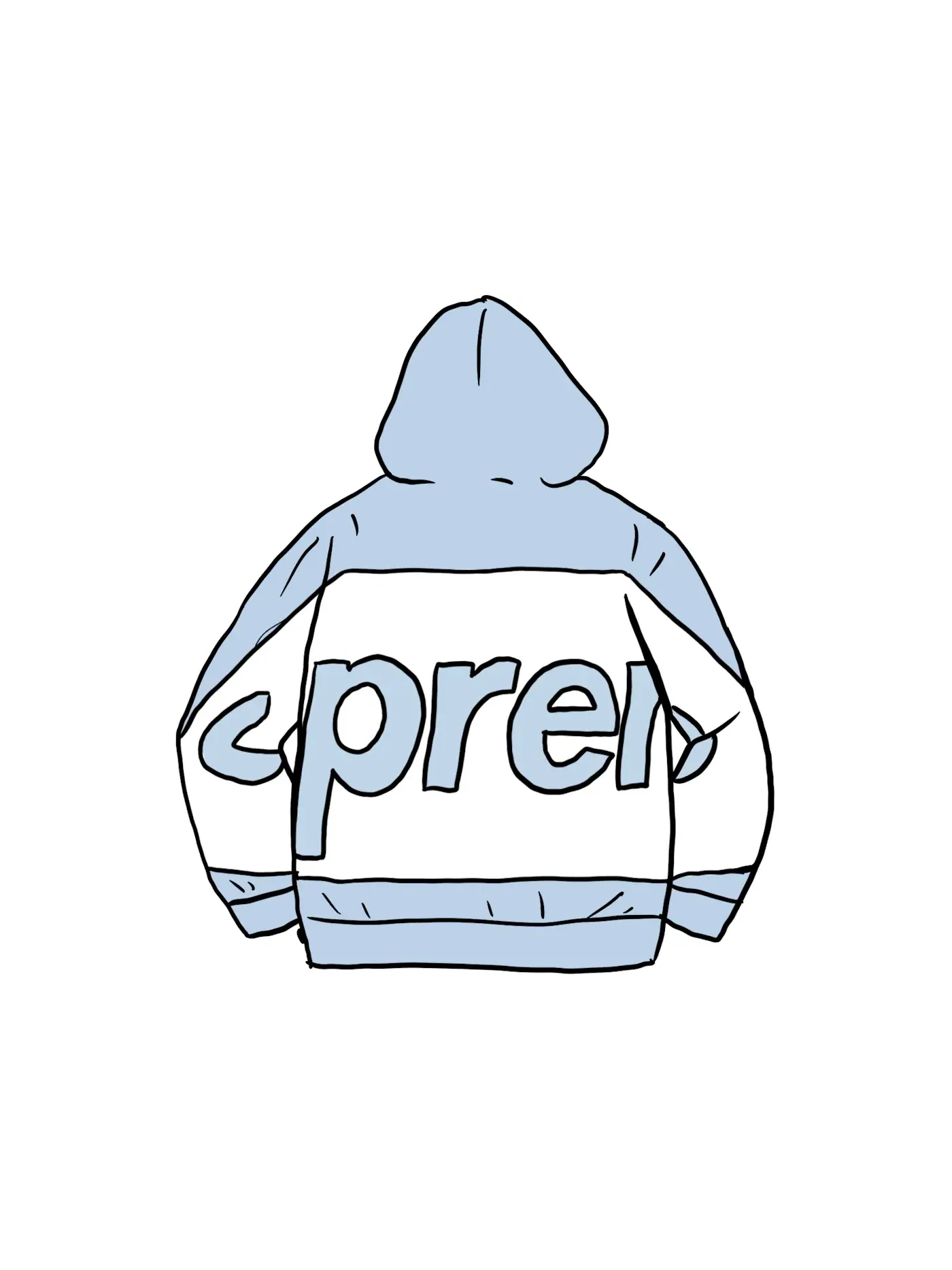 Мужской худи с принтом Hooded Sweatshirt Supreme — изображение 1 из 1, светлый синий