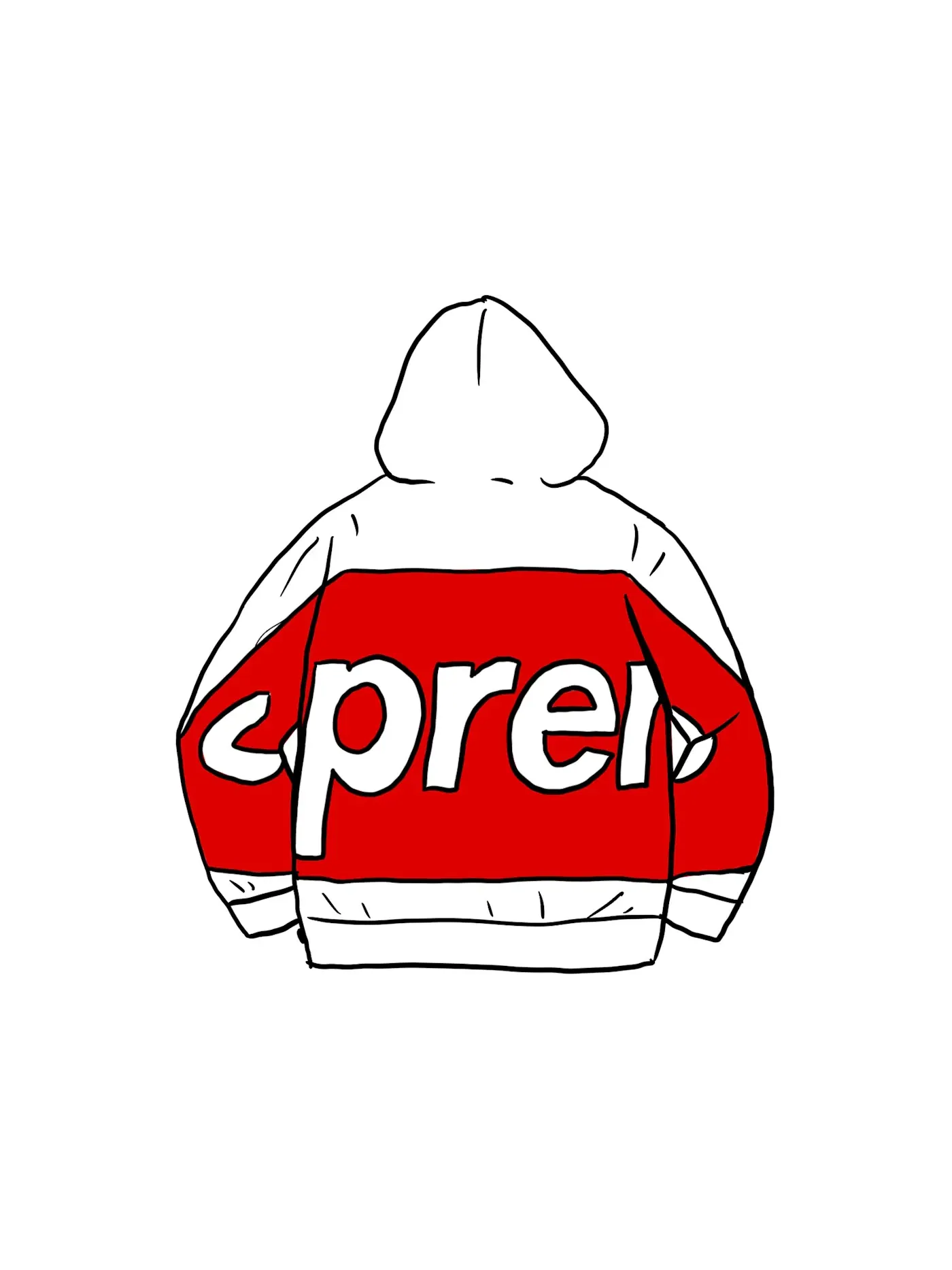 Мужская худи с принтом Supreme Hooded Sweatshirt — изображение 1 из 1, белый