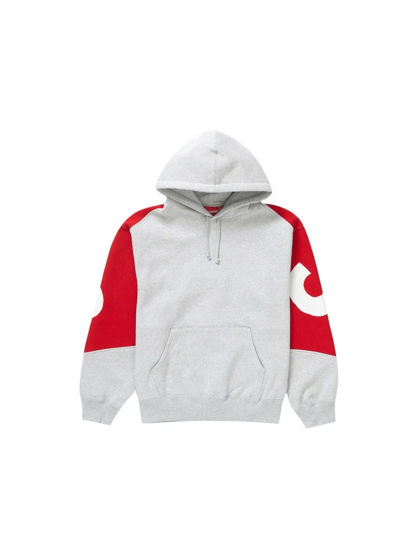 Мужская худи с принтом Supreme Big Logo Jacquard Hooded Sweatshirt Supreme — изображение 1 из 2, серый