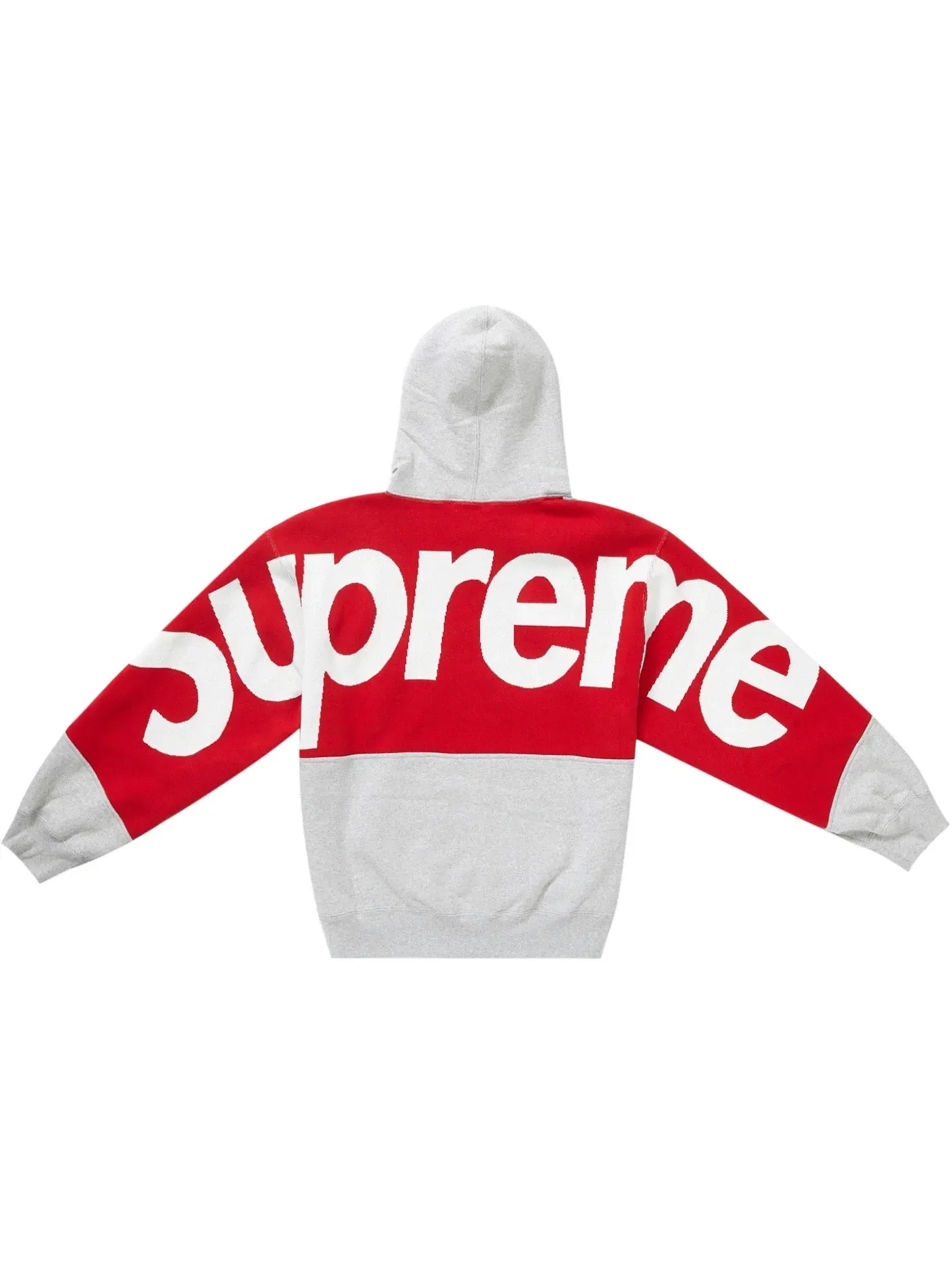 Мужская худи с принтом Supreme Big Logo Jacquard Hooded Sweatshirt Supreme — изображение 2 из 2, серый
