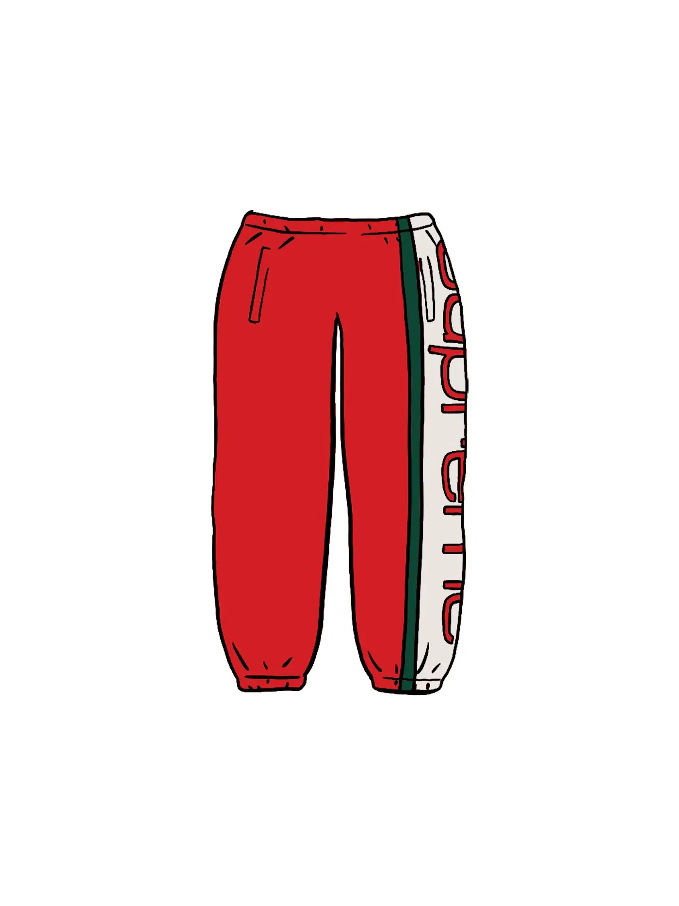 Мужские спортивные штаны с панельным принтом Supreme Sweatpant — изображение 1 из 1, красный