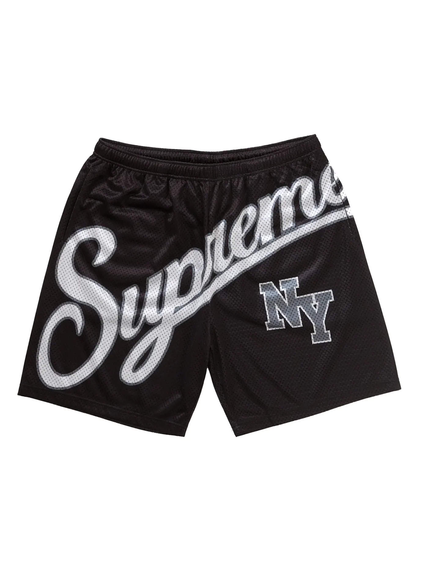 Мужские шорты с принтом Big Script Mesh Short Supreme — изображение 1 из 2, черный